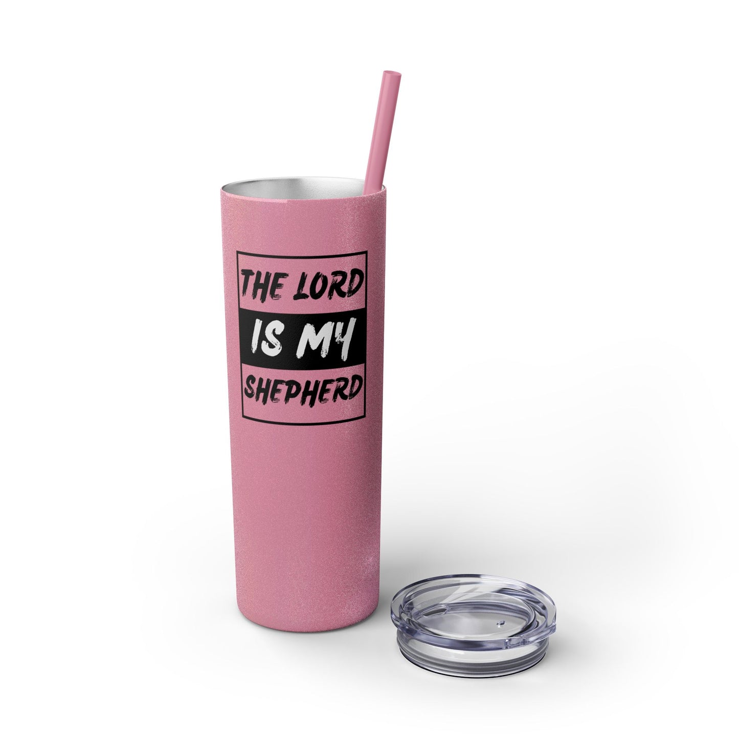 The Lord Is My Shepherd Skinny Tumbler with Straw, 20oz