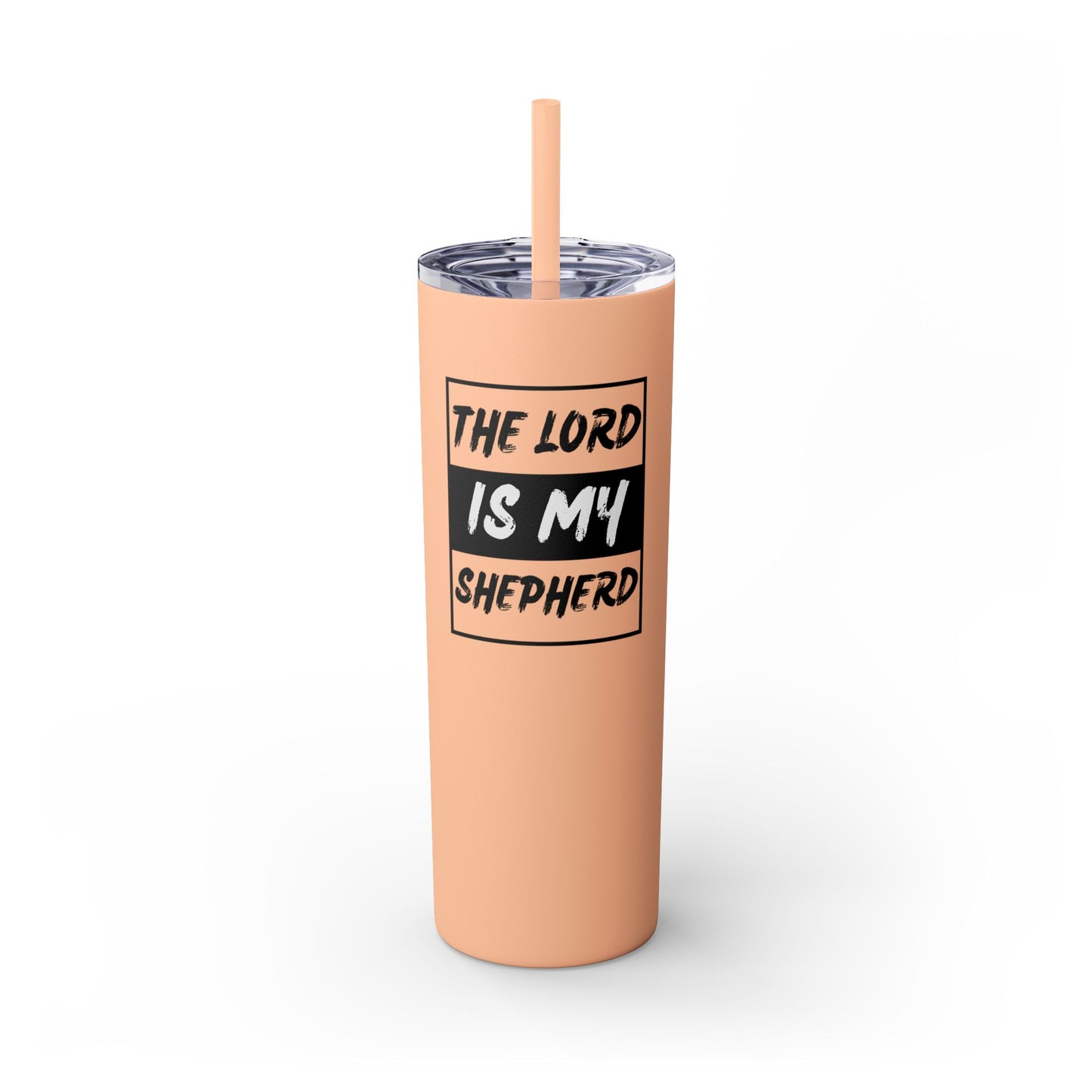 The Lord Is My Shepherd Skinny Tumbler with Straw, 20oz