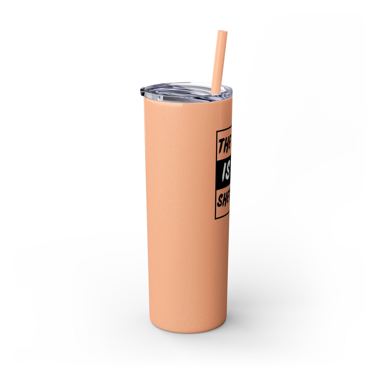 The Lord Is My Shepherd Skinny Tumbler with Straw, 20oz
