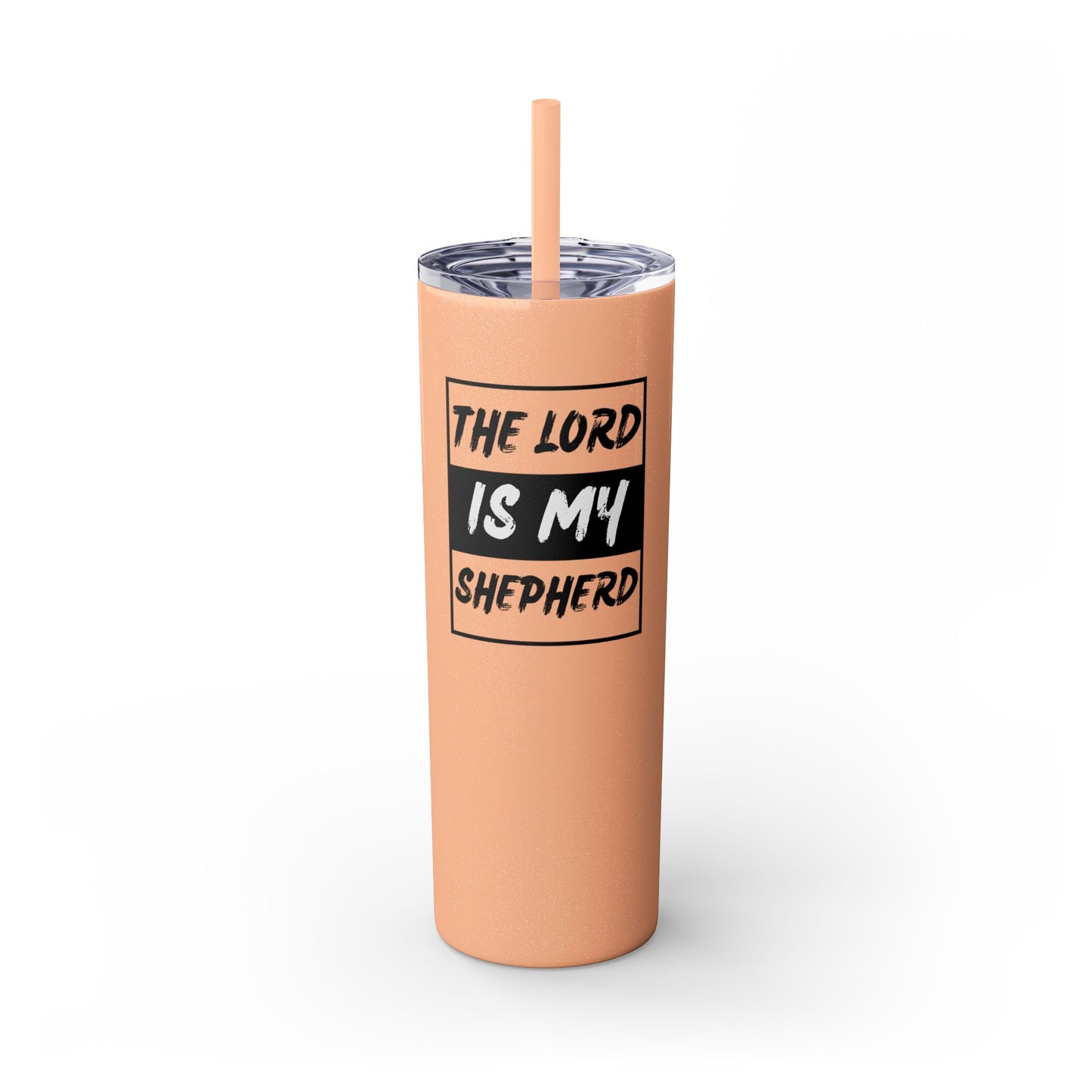 The Lord Is My Shepherd Skinny Tumbler with Straw, 20oz