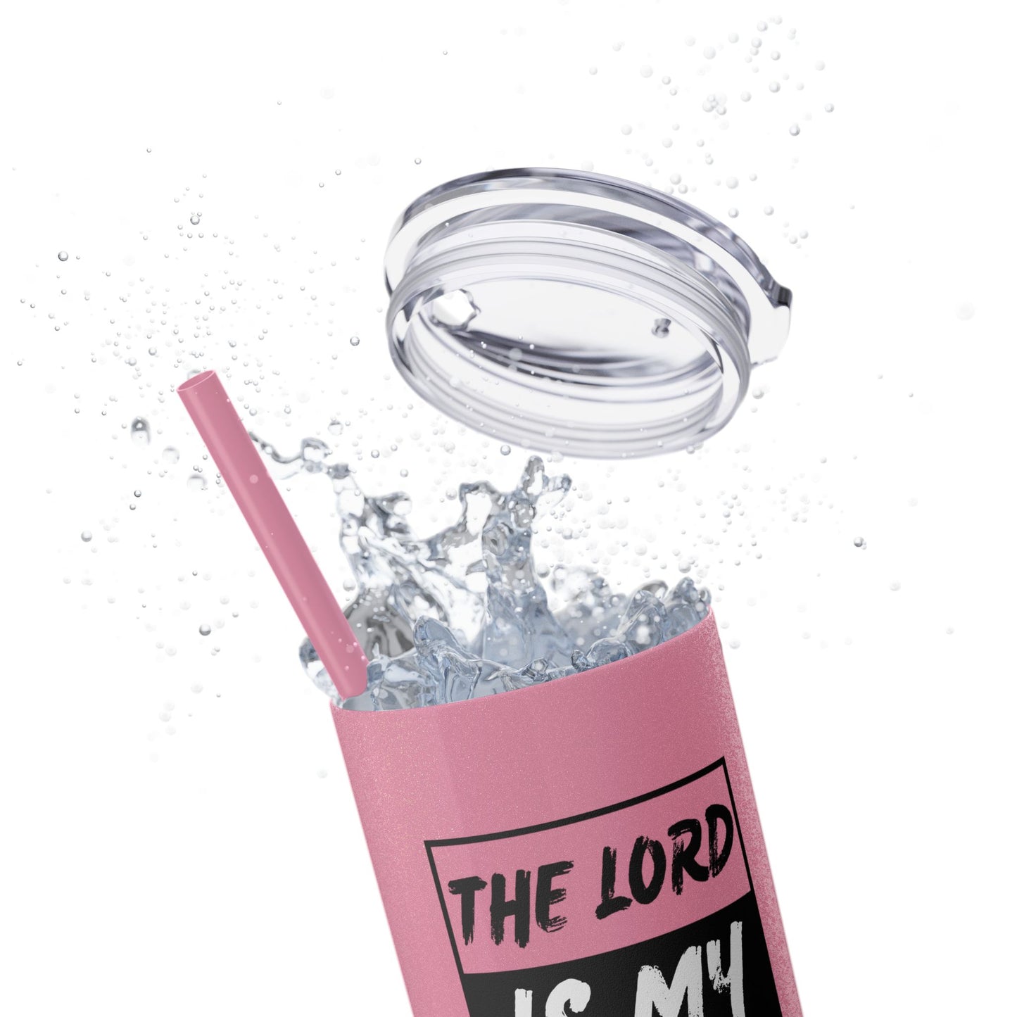 The Lord Is My Shepherd Skinny Tumbler with Straw, 20oz