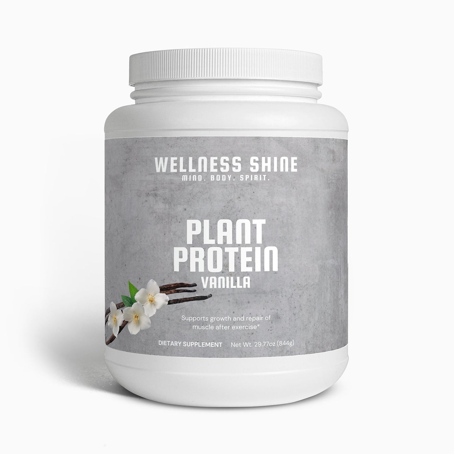 Plant Protein (Vanilla) – Muscle Growth and Recovery Supplement by Wellness Shine