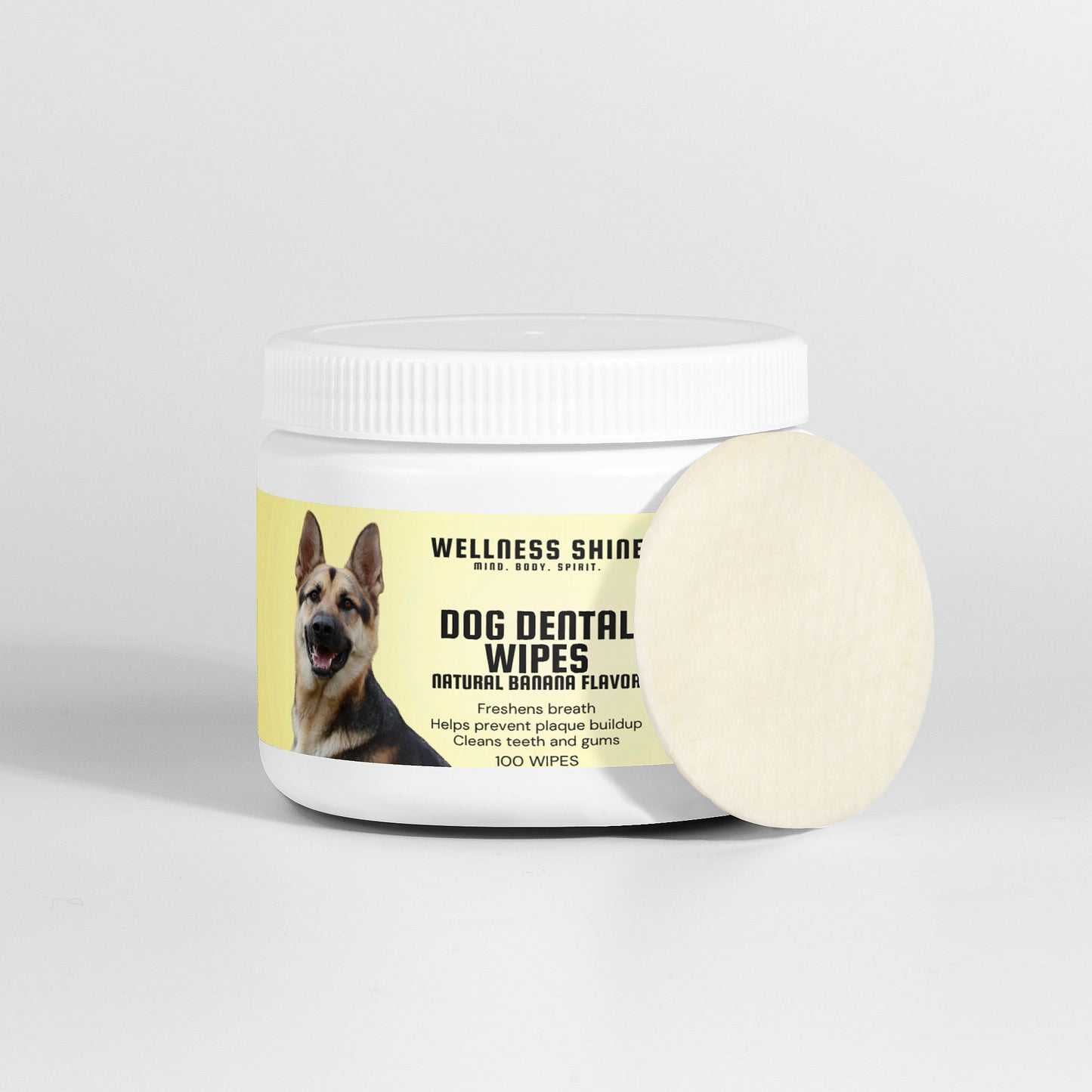 Dog Dental Wipes - Breath Freshener and Plaque Buildup Reducer Dog Care by Wellness Shine