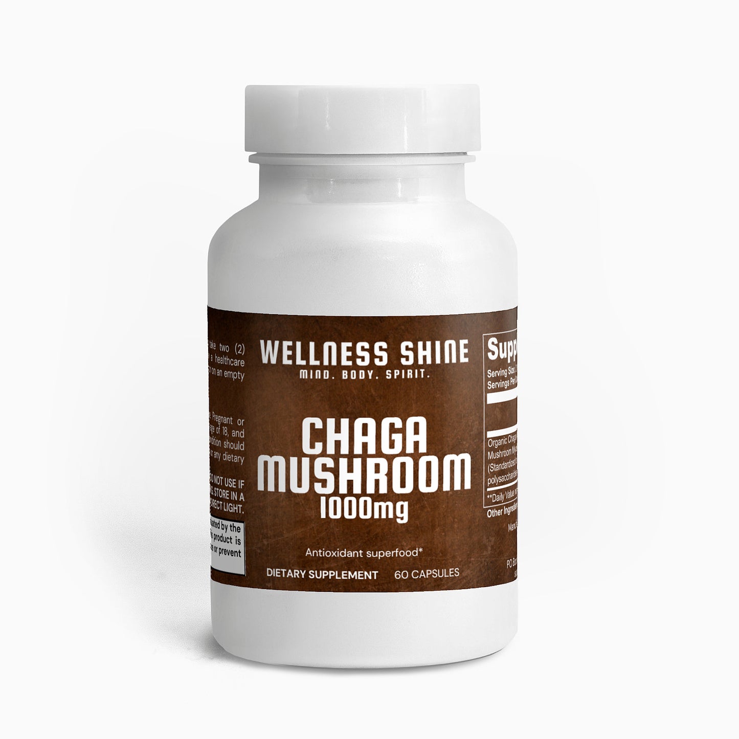 Chaga Mushroom – Antioxidant & Gut Health Support by Wellness Shine