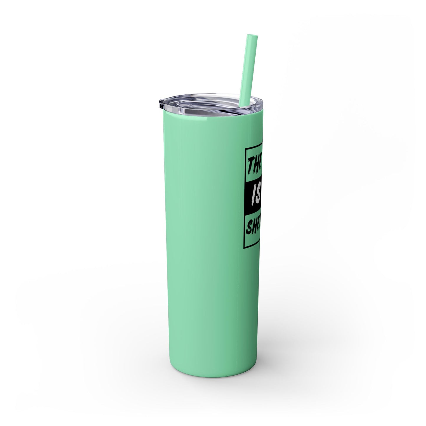 The Lord Is My Shepherd Skinny Tumbler with Straw, 20oz