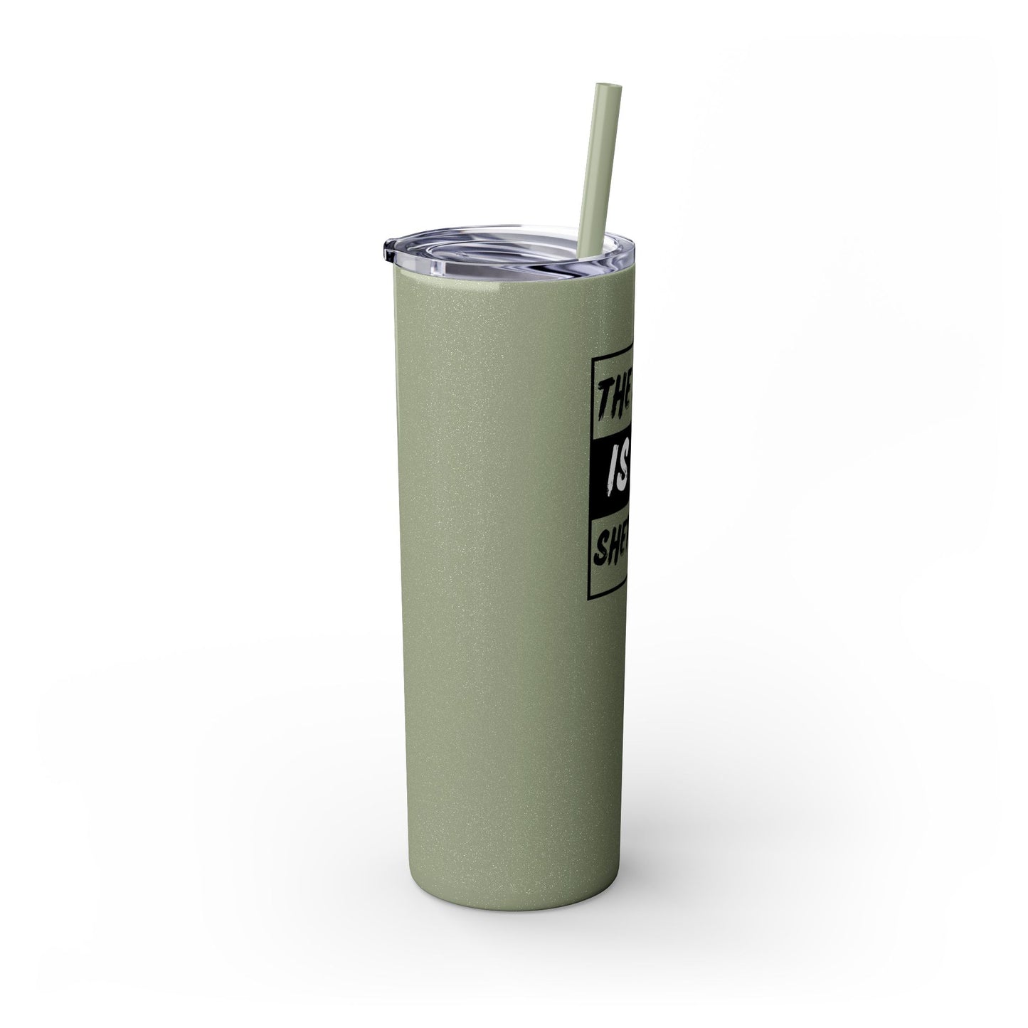 The Lord Is My Shepherd Skinny Tumbler with Straw, 20oz