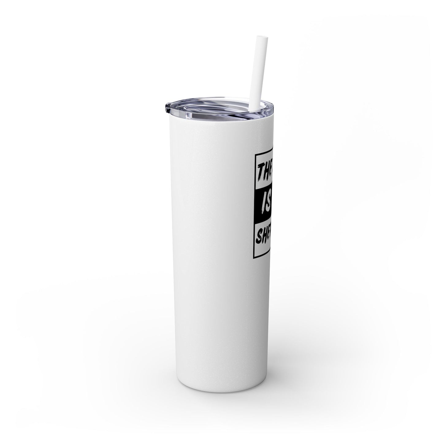 The Lord Is My Shepherd Skinny Tumbler with Straw, 20oz