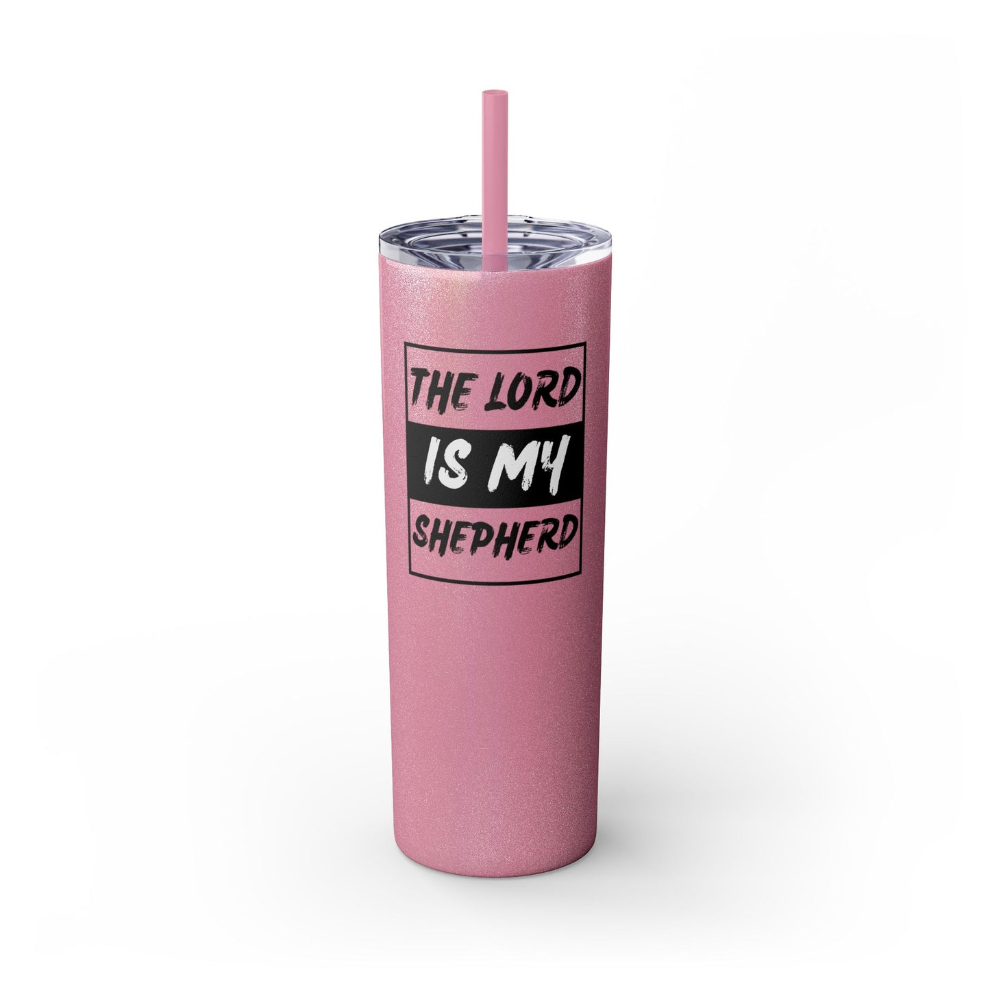 The Lord Is My Shepherd Skinny Tumbler with Straw, 20oz