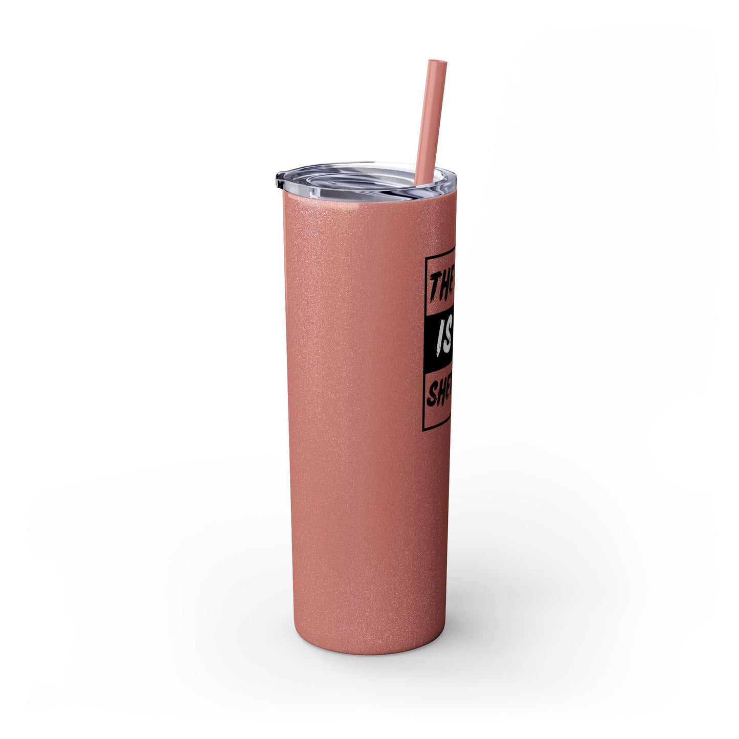 The Lord Is My Shepherd Skinny Tumbler with Straw, 20oz