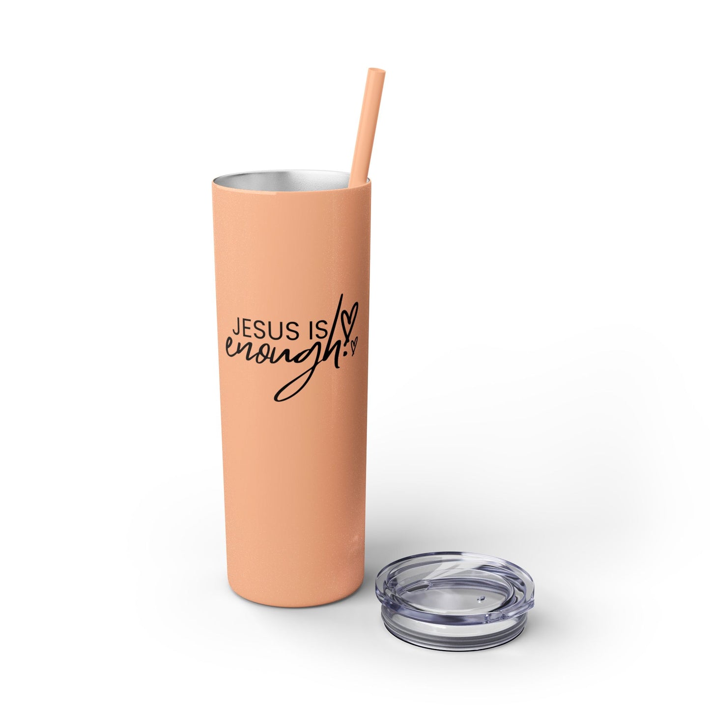 Jesus Is Enough Skinny Tumbler with Straw, 20oz