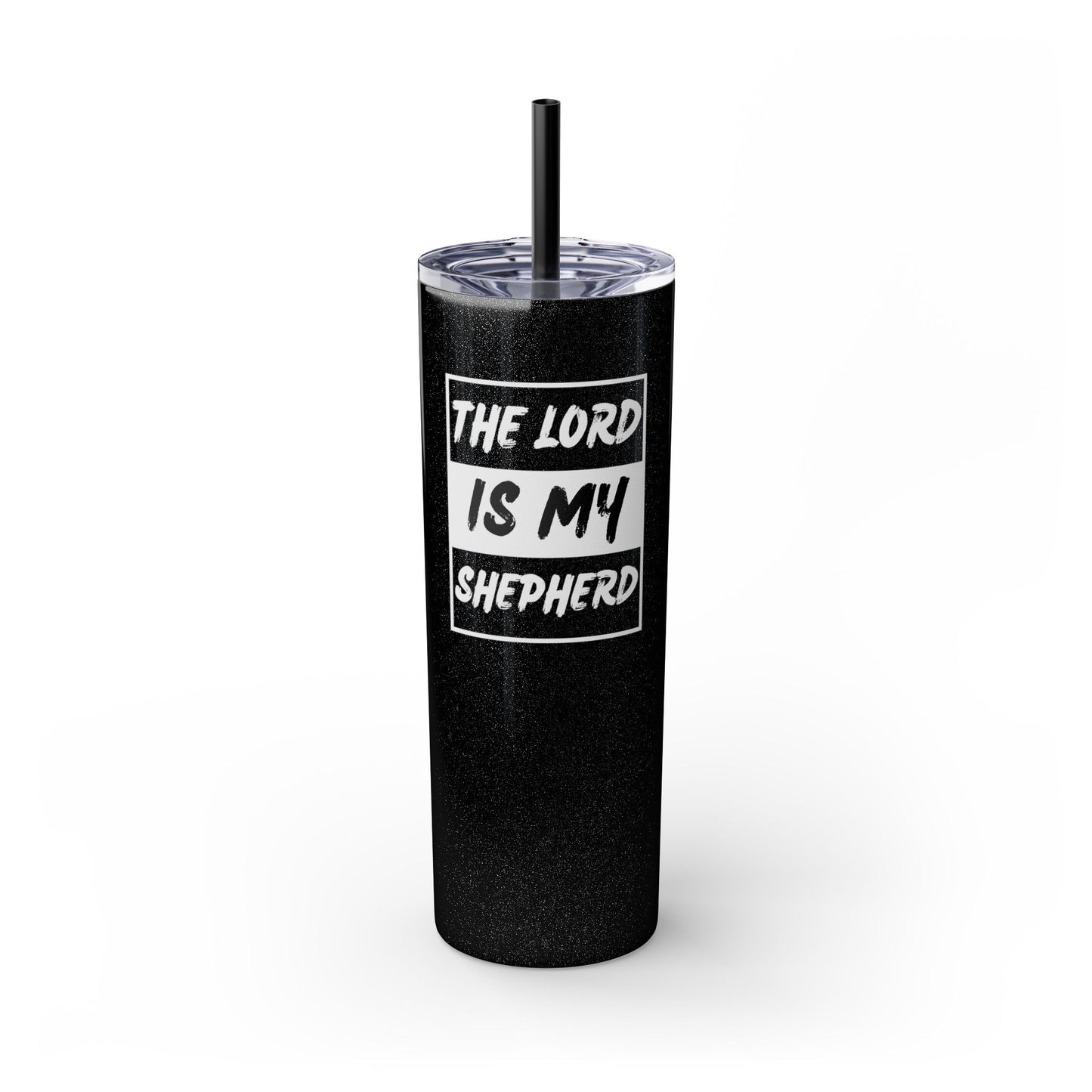 The Lord Is My Shepherd Skinny Tumbler with Straw, 20oz