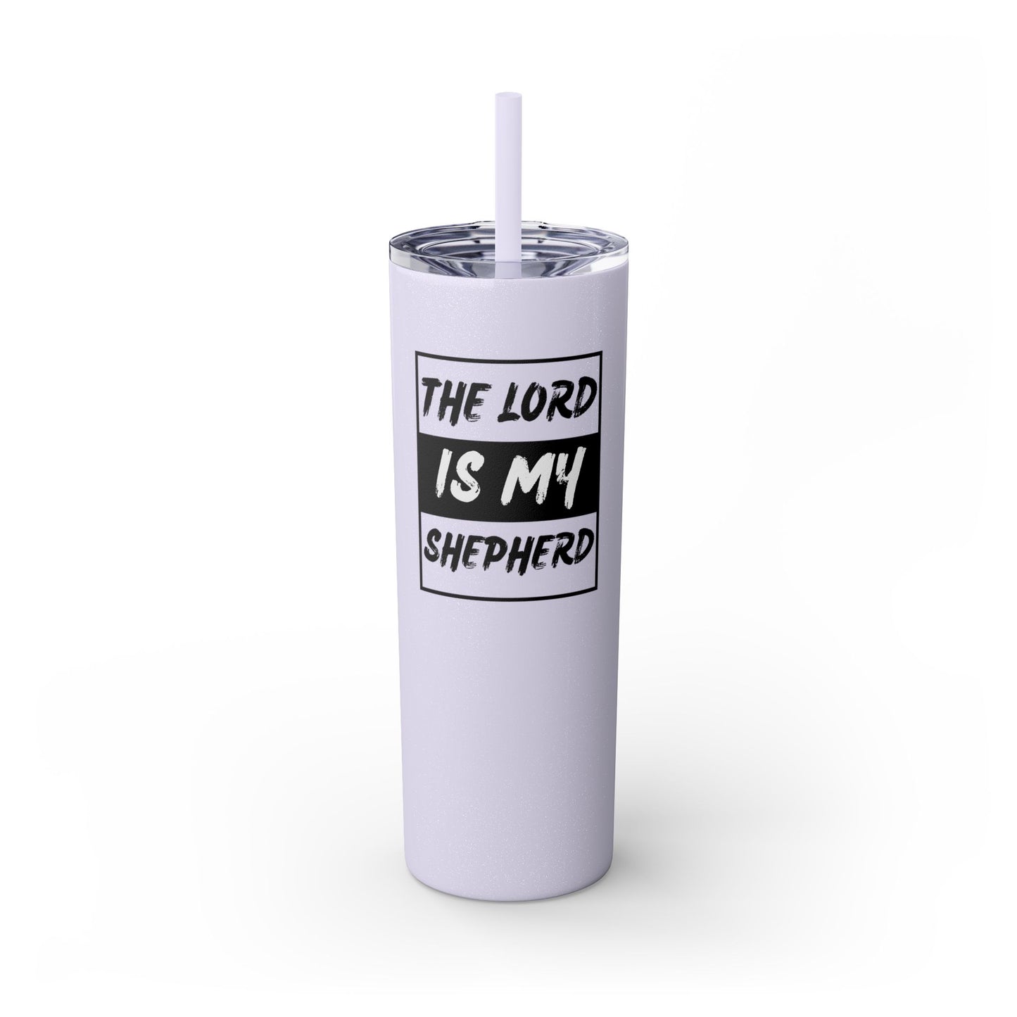 The Lord Is My Shepherd Skinny Tumbler with Straw, 20oz