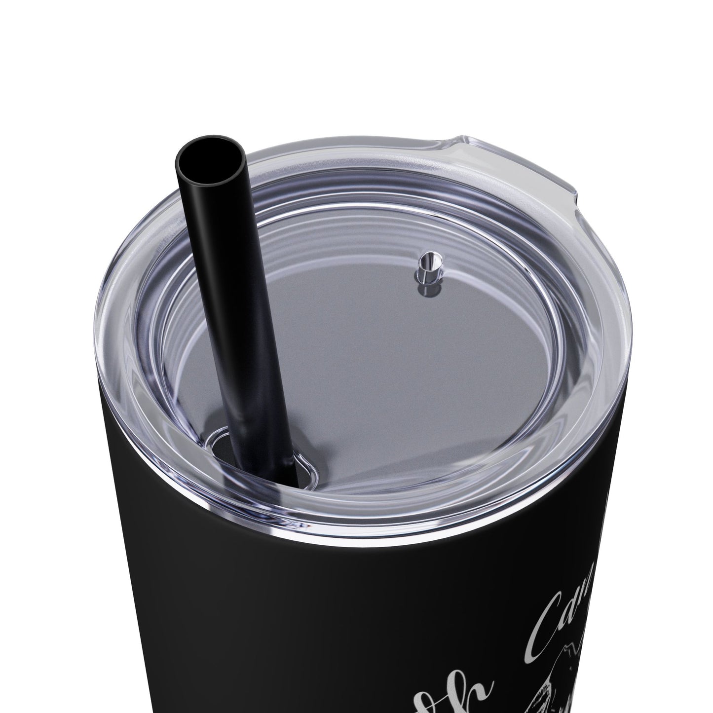 Faith Can Move Mountains Skinny Tumbler with Straw, 20oz