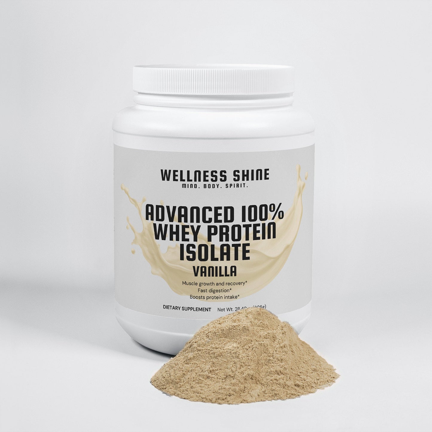 Advanced 100% Whey Protein Isolate (Vanilla) – Muscle Growth Supplement by Wellness Shine - Wellness Shine