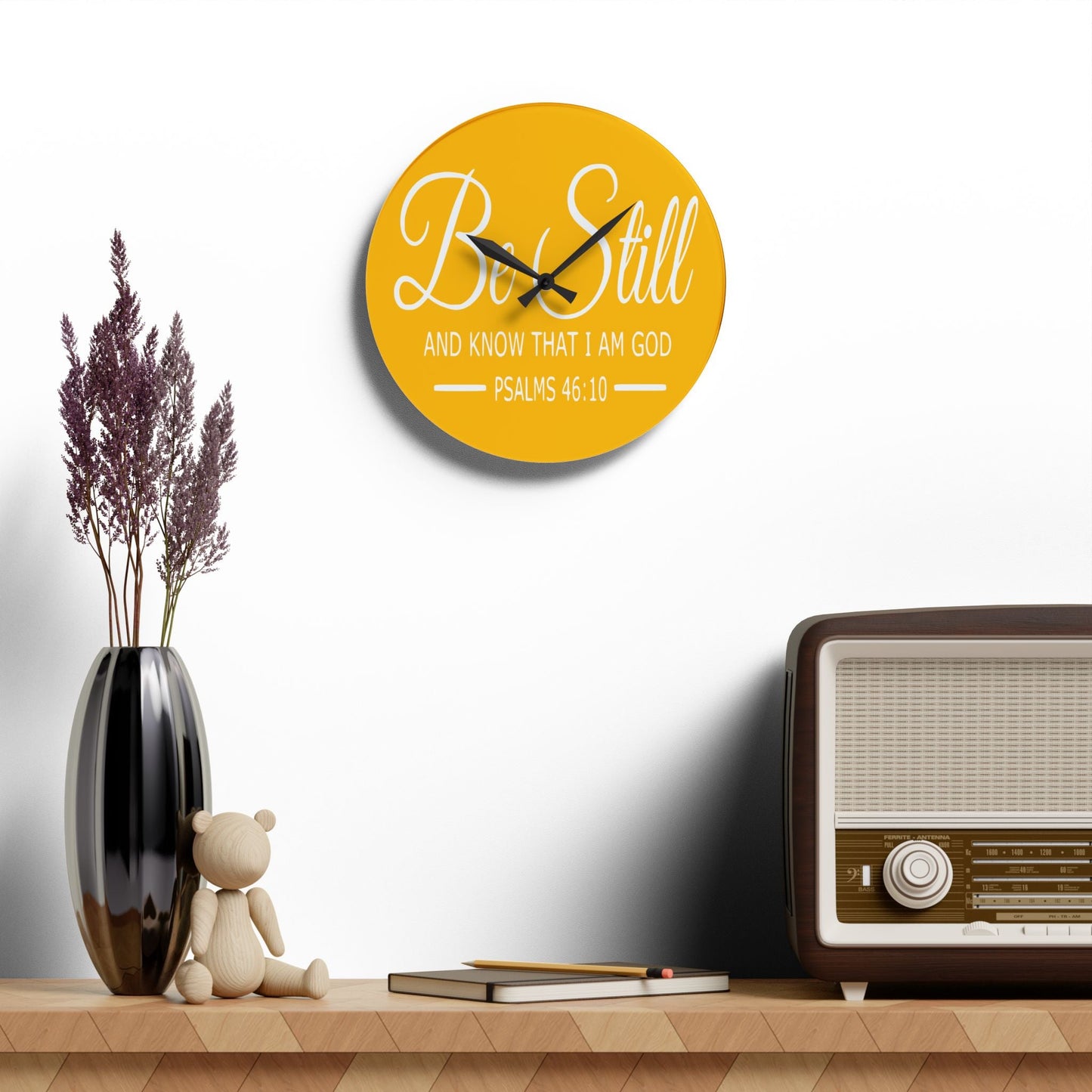 Be Still Acrylic Wall Clock - Wellness Shine