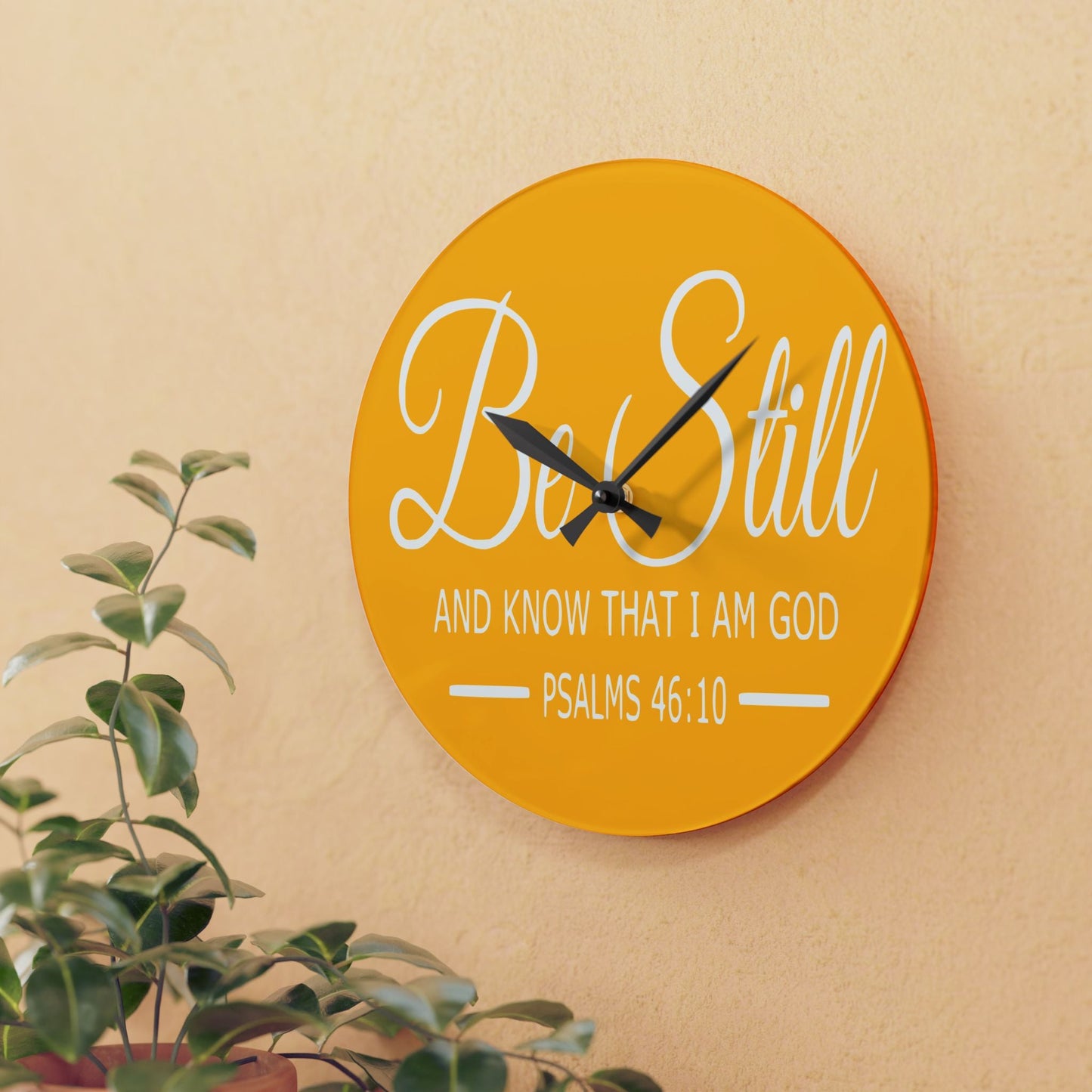 Be Still Acrylic Wall Clock - Wellness Shine