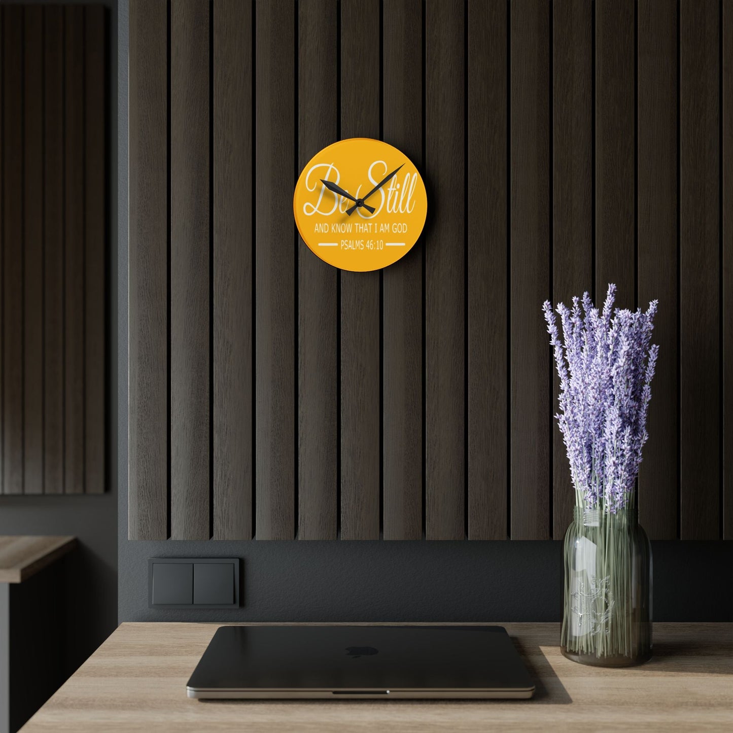 Be Still Acrylic Wall Clock - Wellness Shine