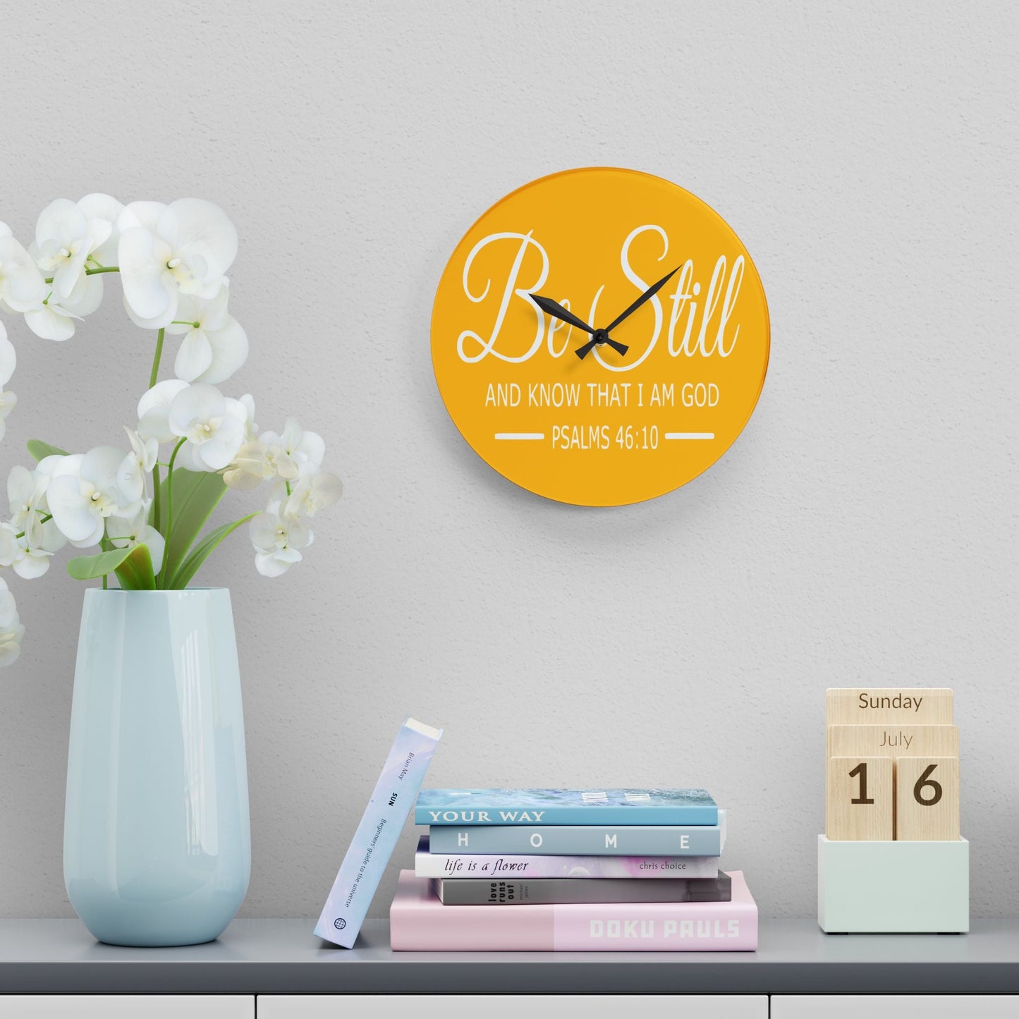 Be Still Acrylic Wall Clock - Wellness Shine