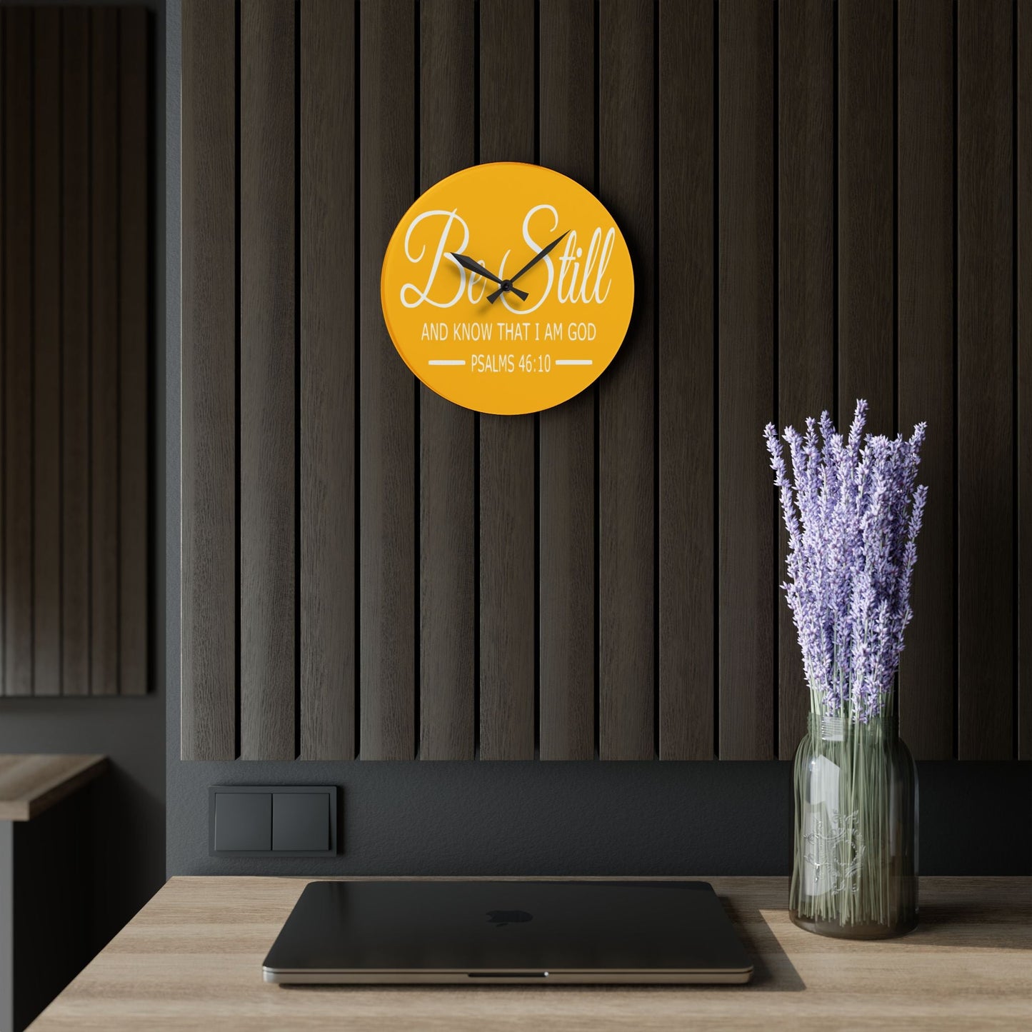 Be Still Acrylic Wall Clock - Wellness Shine