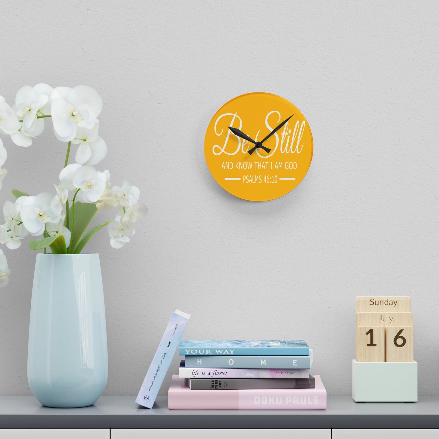 Be Still Acrylic Wall Clock - Wellness Shine