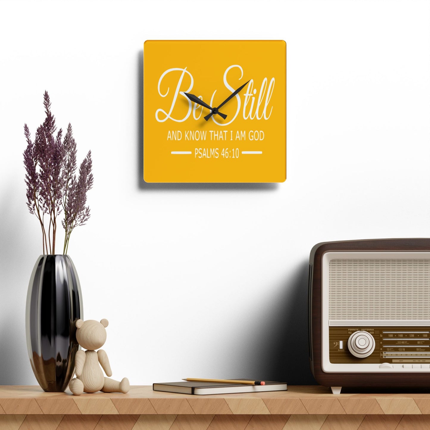 Be Still Acrylic Wall Clock - Wellness Shine