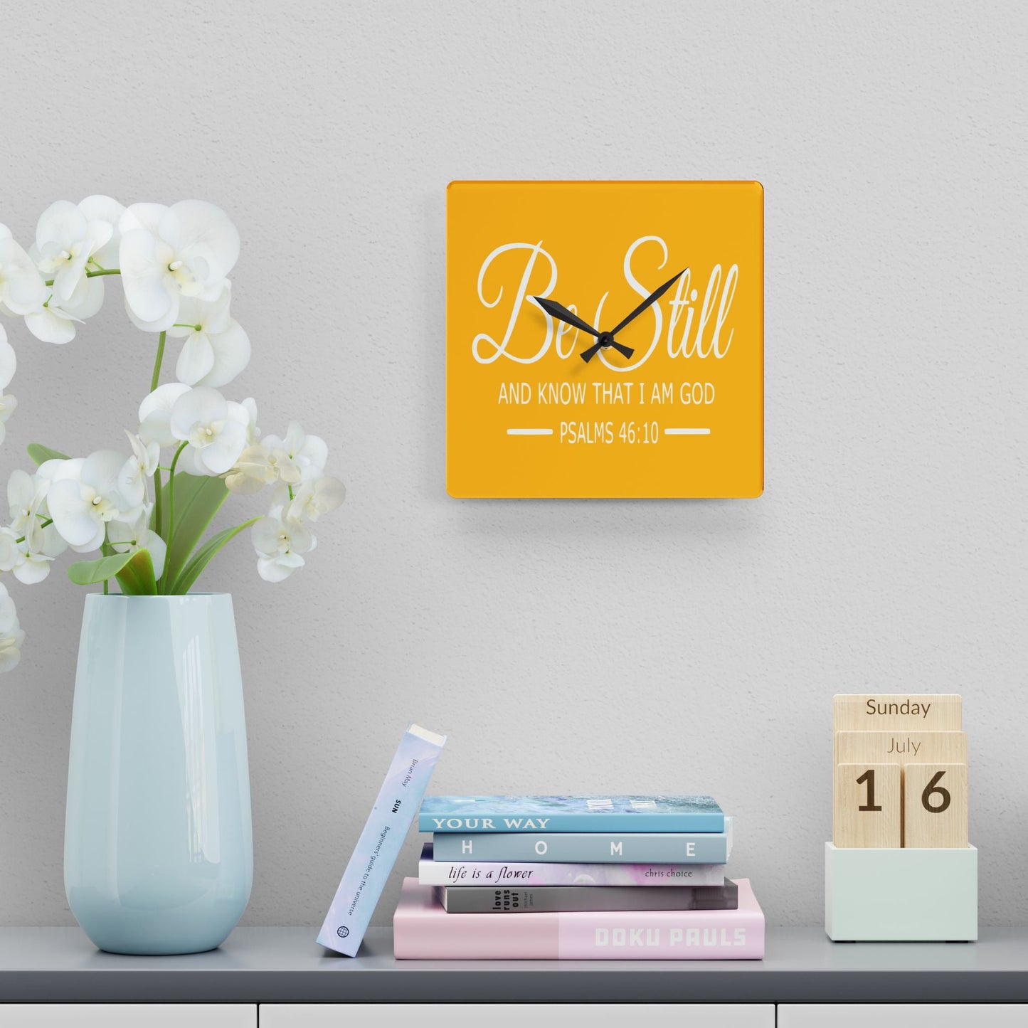 Be Still Acrylic Wall Clock - Wellness Shine