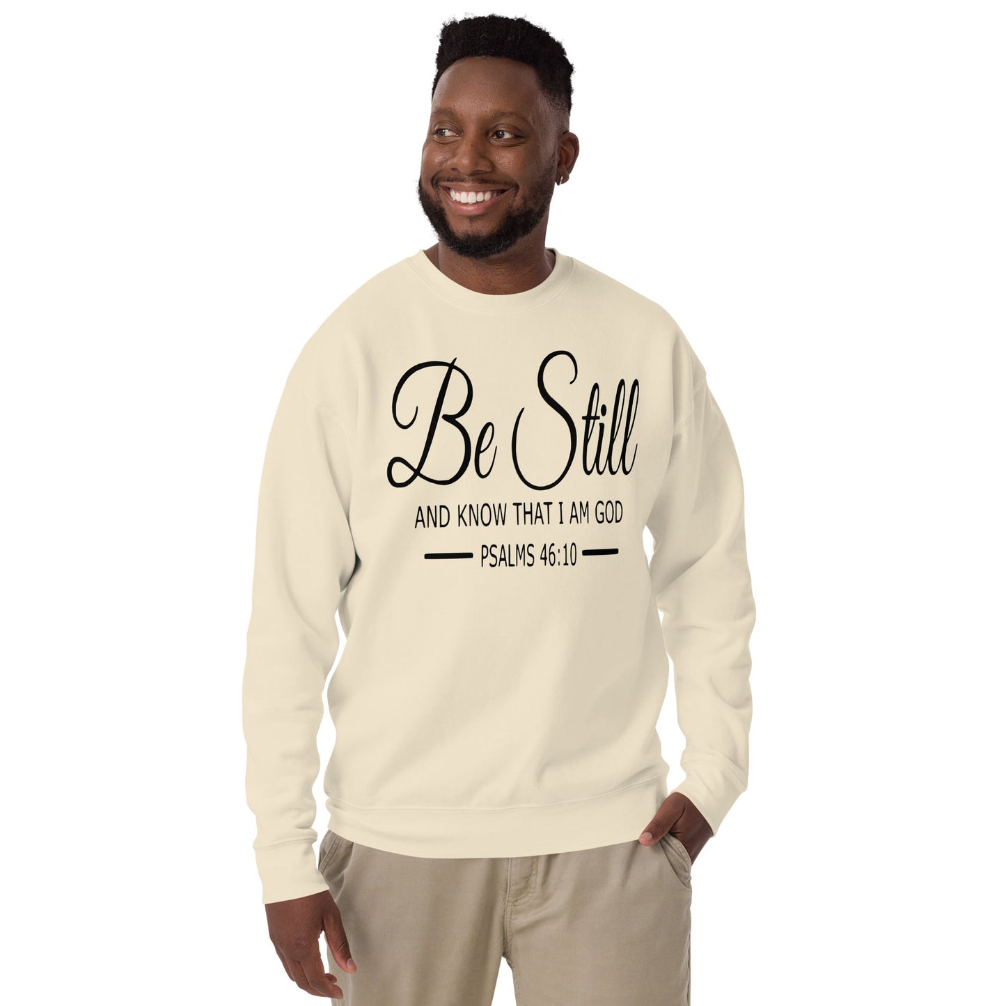 Be Still Unisex Premium Sweatshirt - Faith Based Apparel - Wellness Shine - Wellness Shine