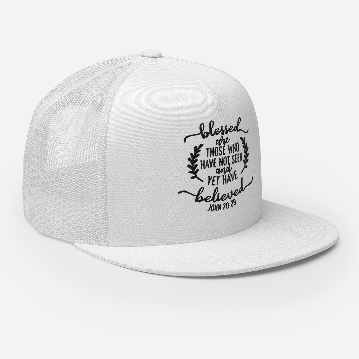 "Blessed Are Those" Christian Hat, Bible Verse Hat, Yupoong 6006 Trucker Cap - Wellness Shine