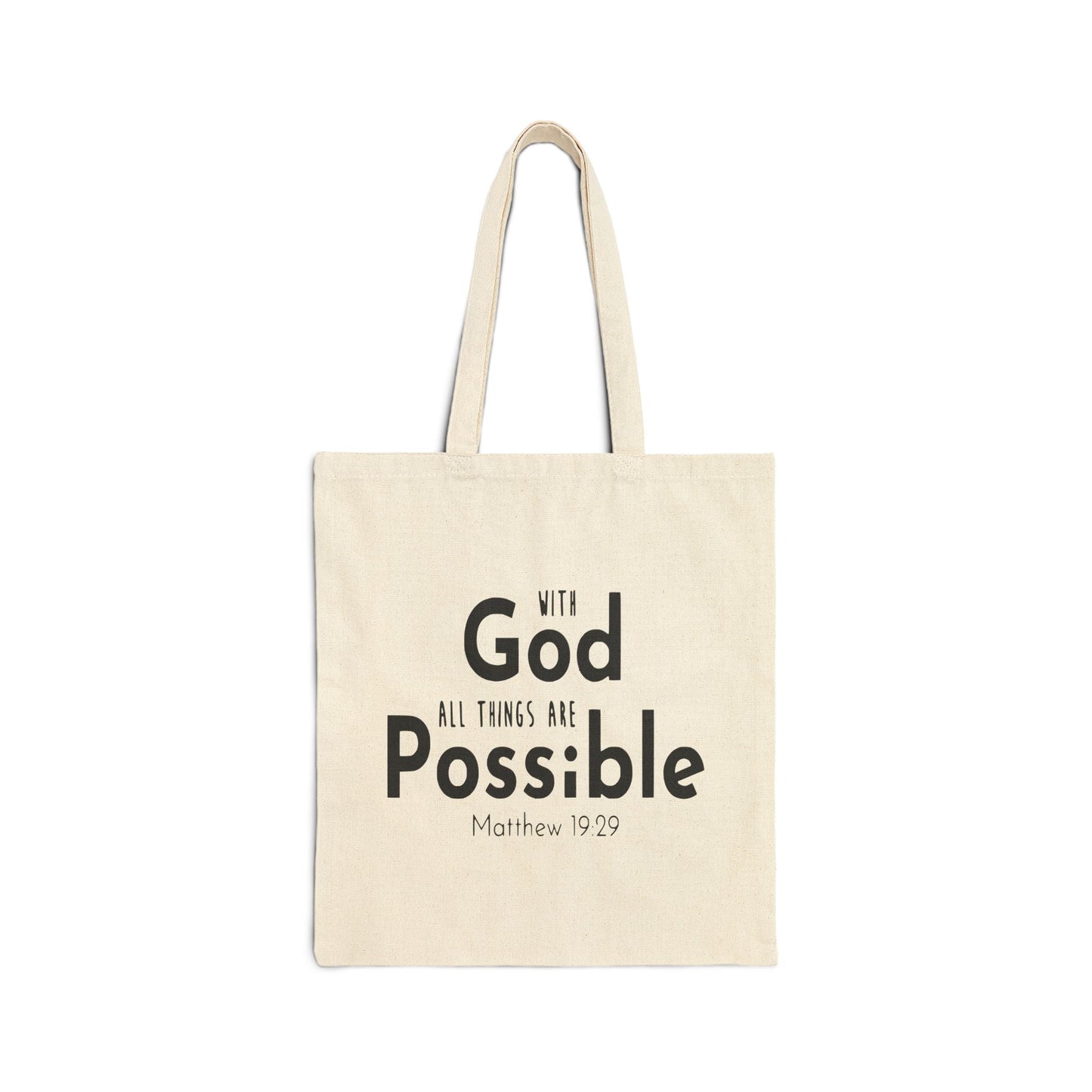 Christian Accessory With God All Things Are Possible Canvas Tote Bag - Wellness Shine