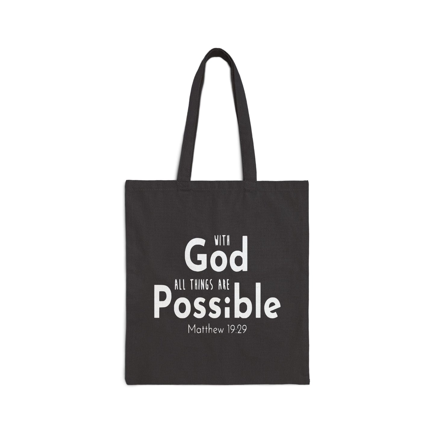 Christian Accessory With God All Things Are Possible Canvas Tote Bag - Wellness Shine