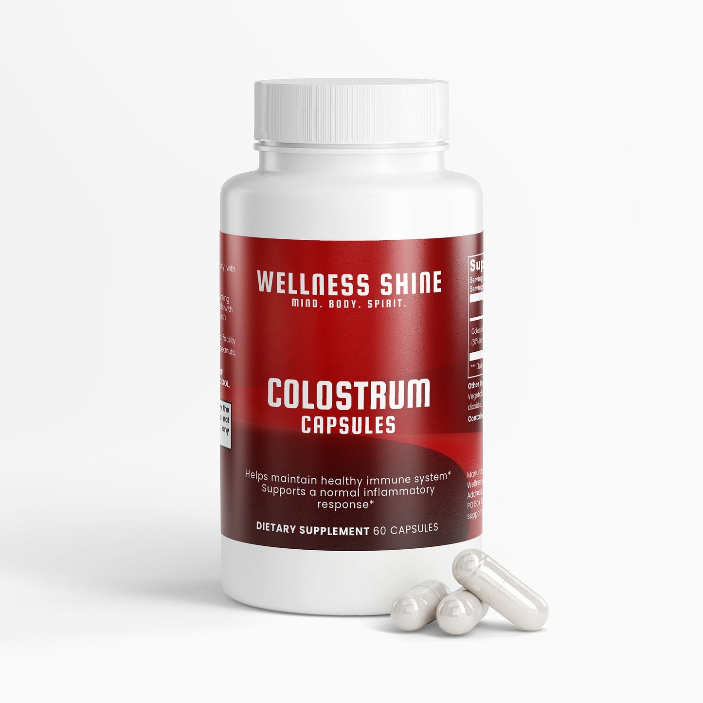 Colostrum Capsules – Immune System Support Supplement by Wellness Shine - Wellness Shine