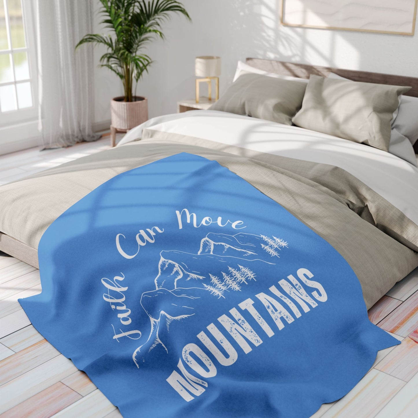 Faith Can Move Mountains Fleece Blanket - Wellness Shine
