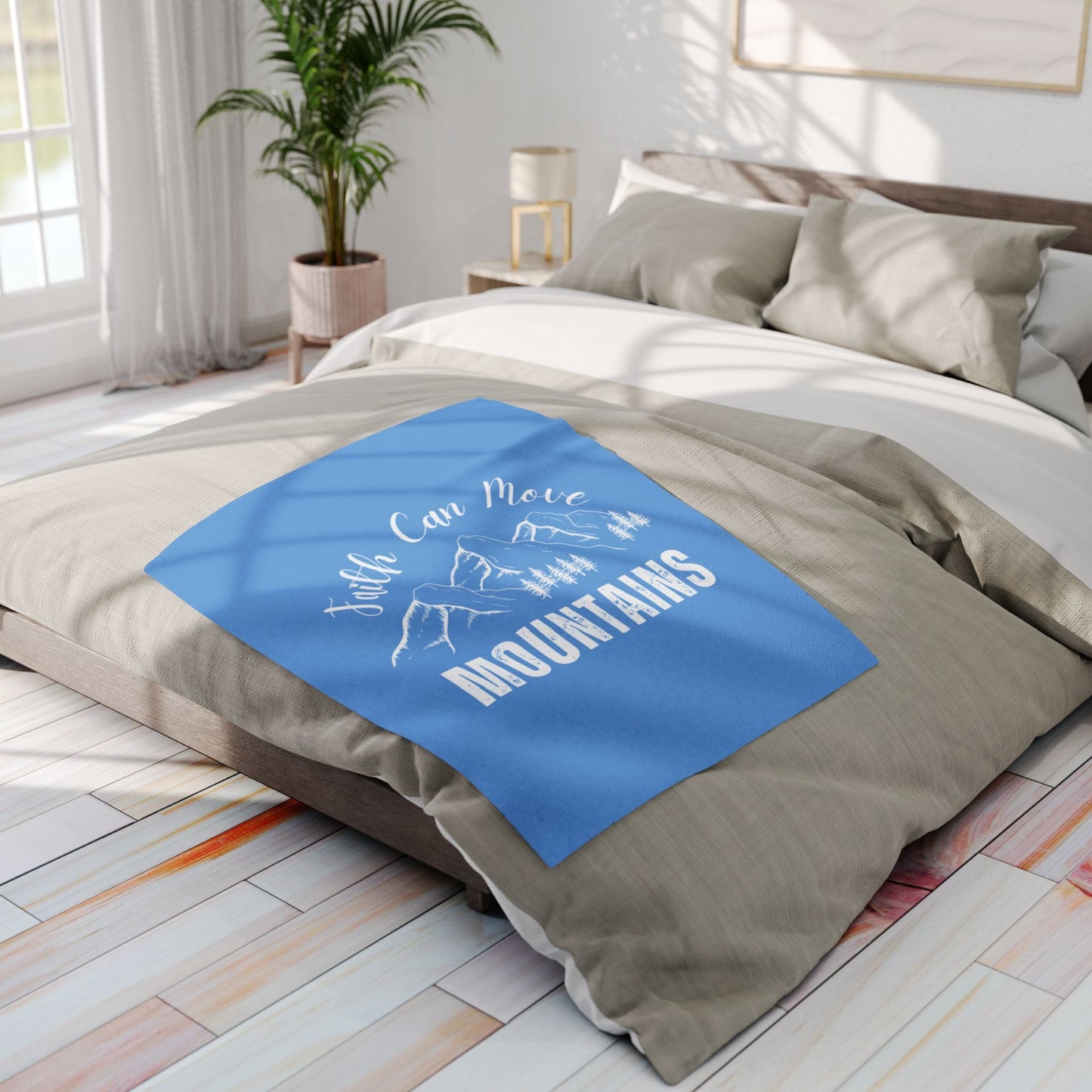 Faith Can Move Mountains Fleece Blanket - Wellness Shine