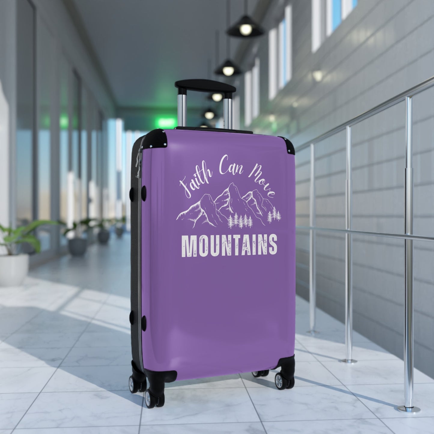 Faith Can Move Mountains Travel Luggage Suitcase - Wellness Shine