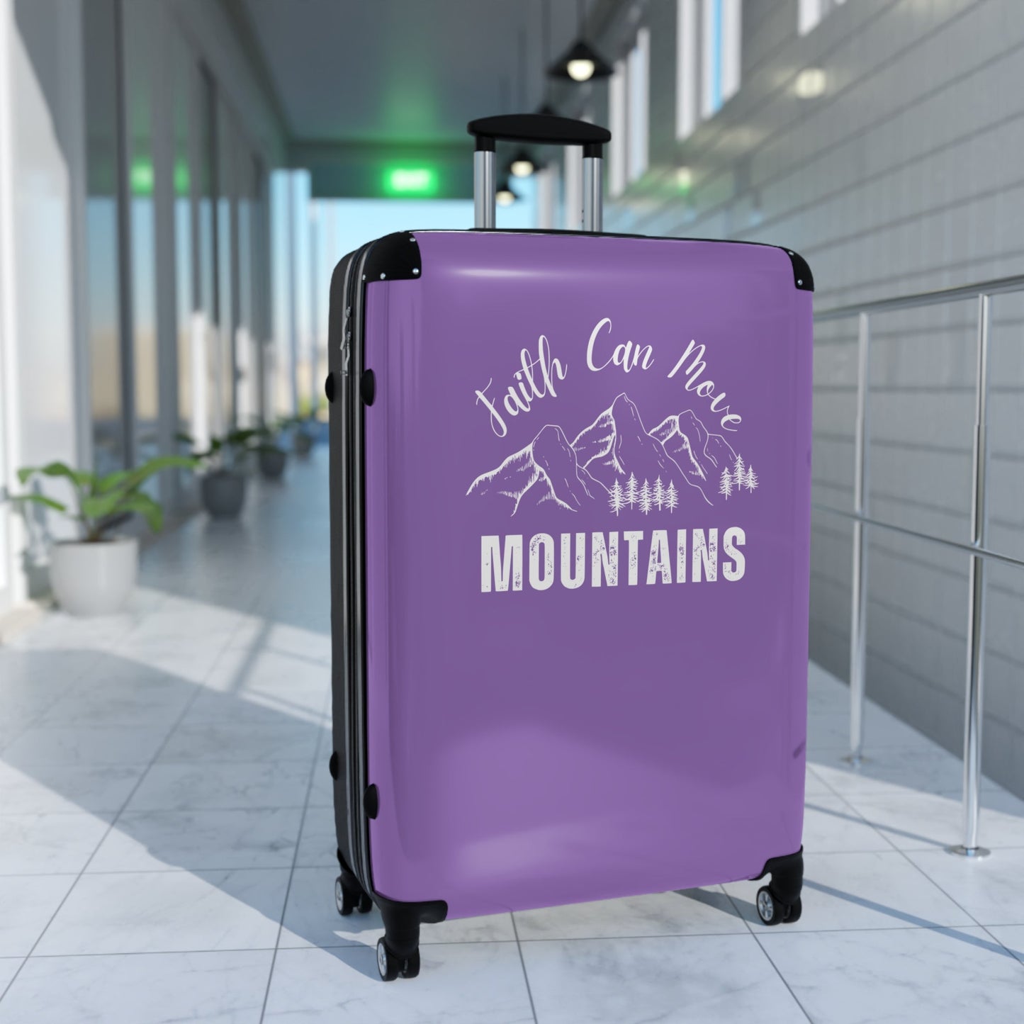 Faith Can Move Mountains Travel Luggage Suitcase - Wellness Shine
