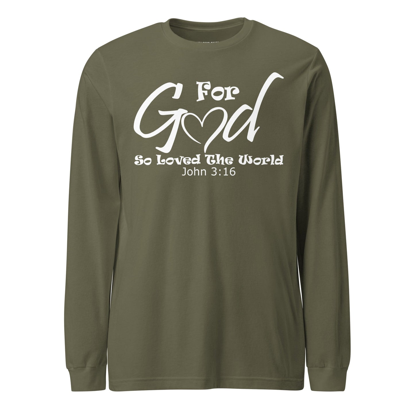 For God So Loved The World Unisex Long Sleeve Tee - Faith Based Apparel - Wellness Shine - Wellness Shine