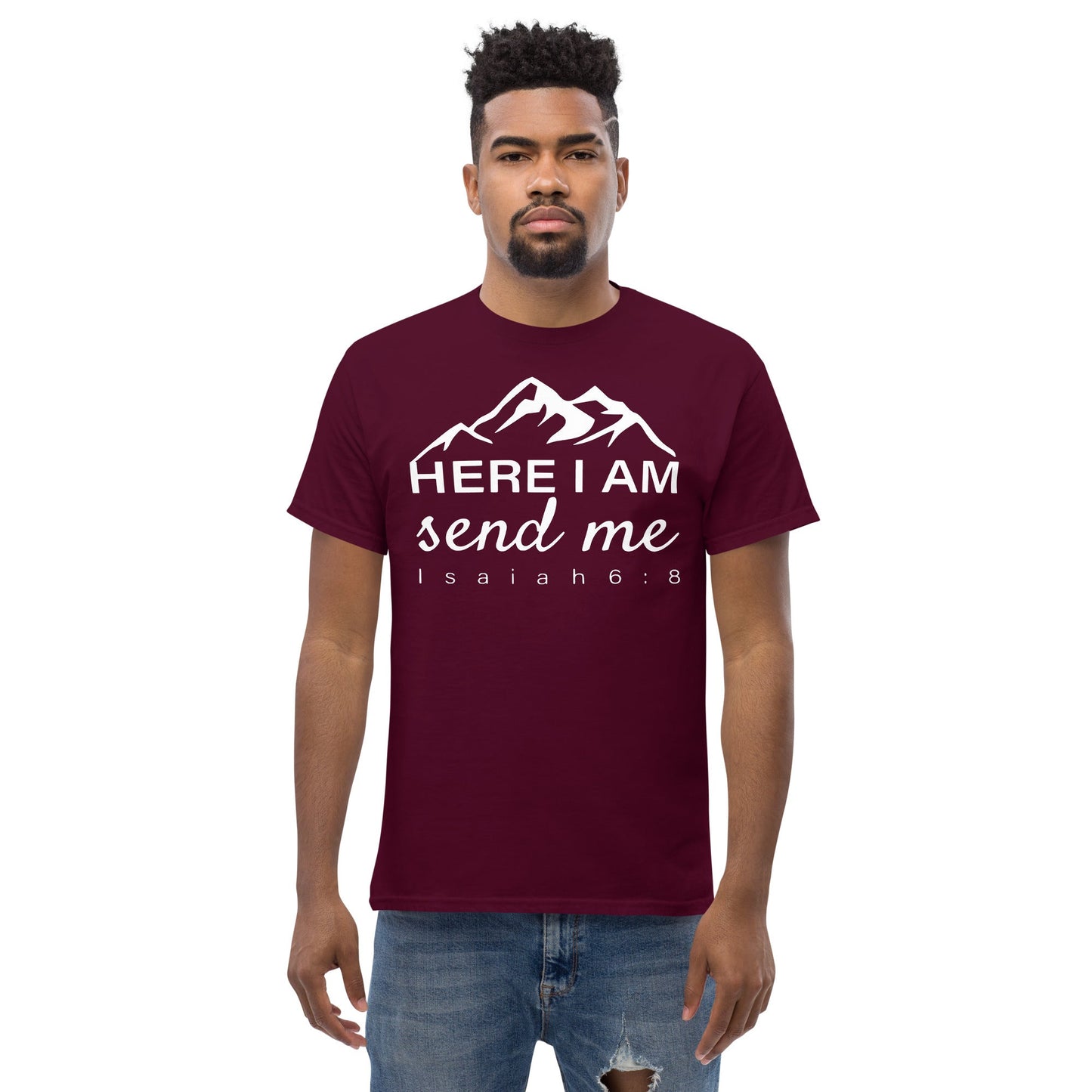 Here I Am Send Me Christian Shirt, Bible Versed Tee, Gift - Christianity, Christianity Apparel, Jesus - Christian, Christianity Faith Shirt - Wellness Shine