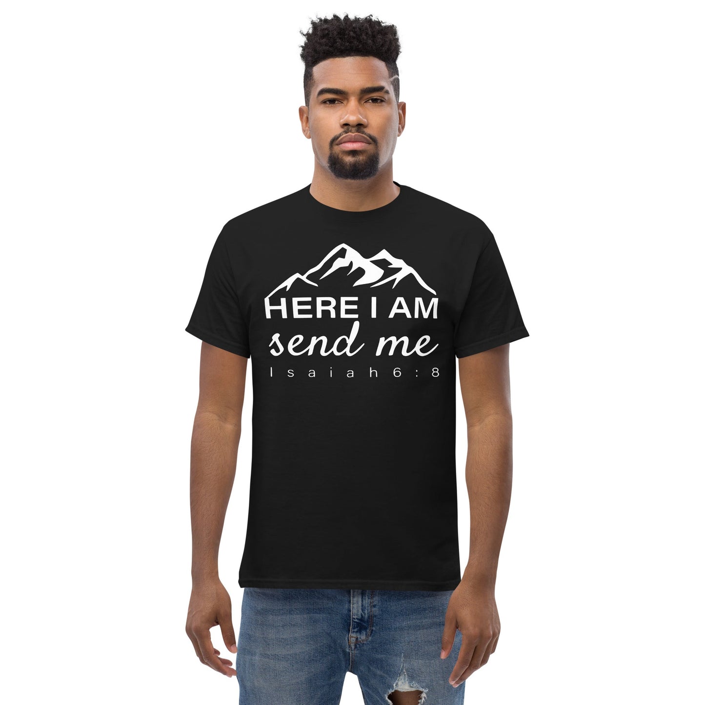 Here I Am Send Me Christian Shirt, Bible Versed Tee, Gift - Christianity, Christianity Apparel, Jesus - Christian, Christianity Faith Shirt - Wellness Shine