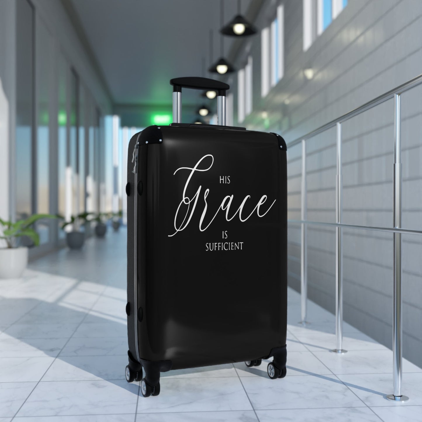 His Grace Is Sufficient Suitcase - Wellness Shine
