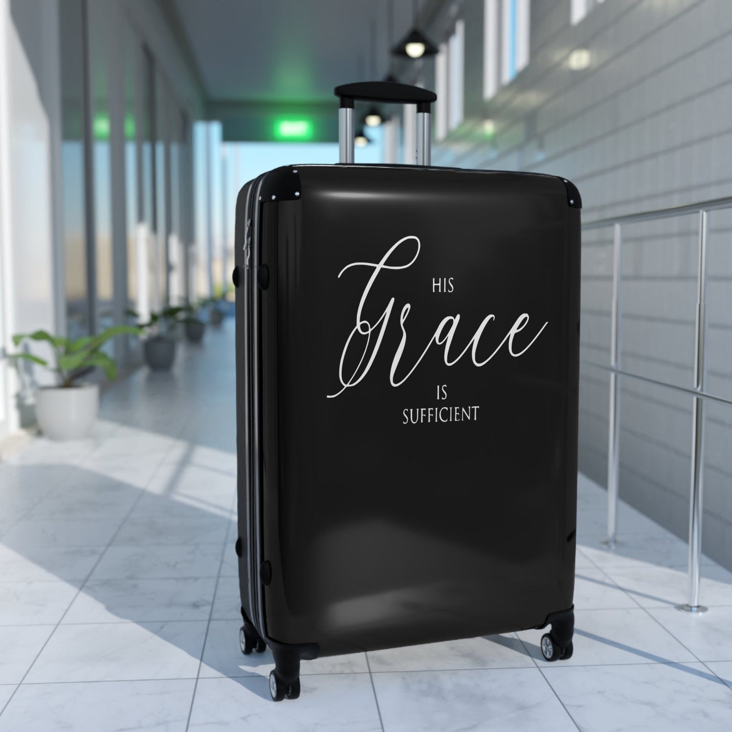 His Grace Is Sufficient Suitcase - Wellness Shine
