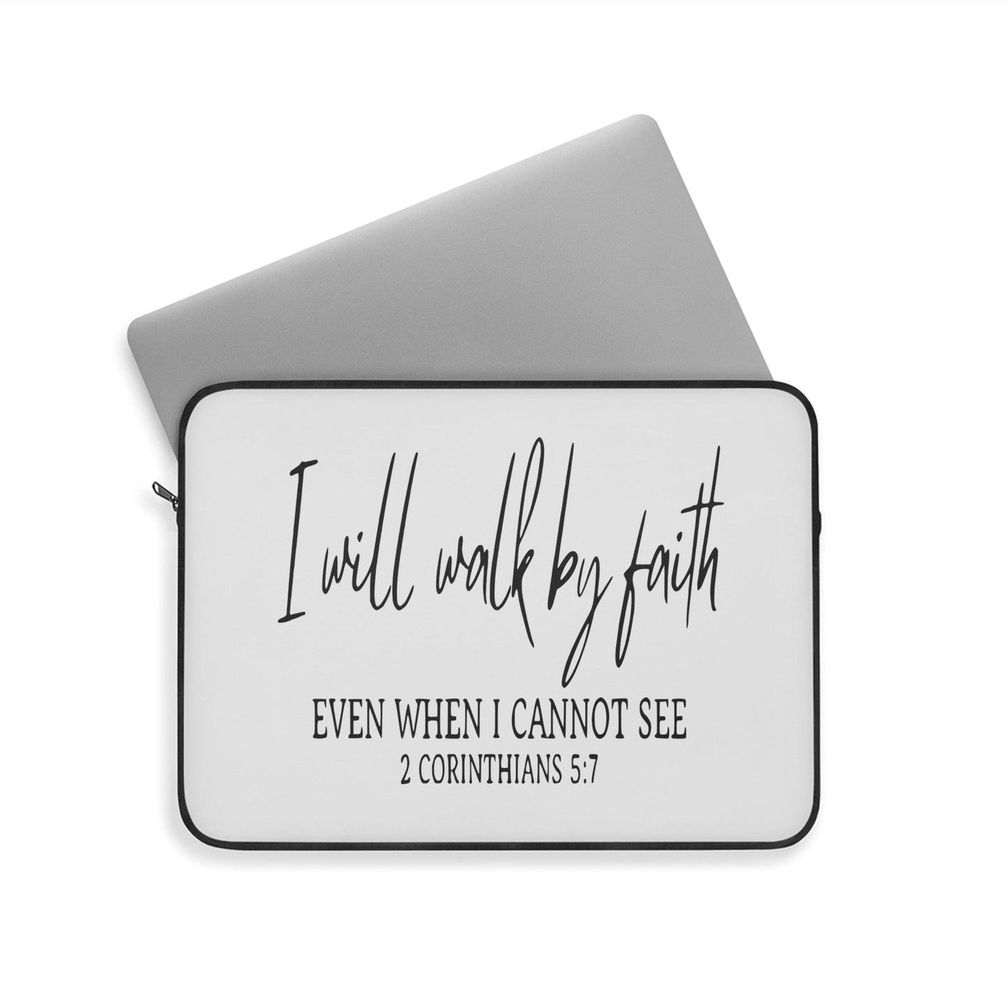 I Will Walk By Faith Laptop Sleeve - Wellness Shine