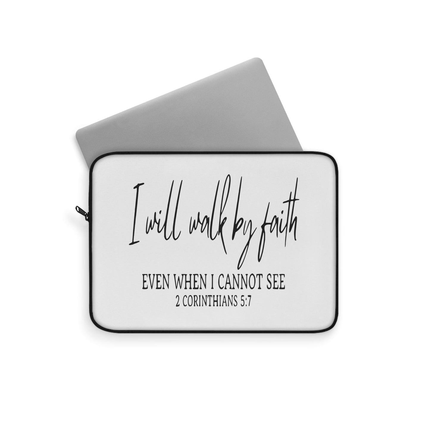 I Will Walk By Faith Laptop Sleeve - Wellness Shine