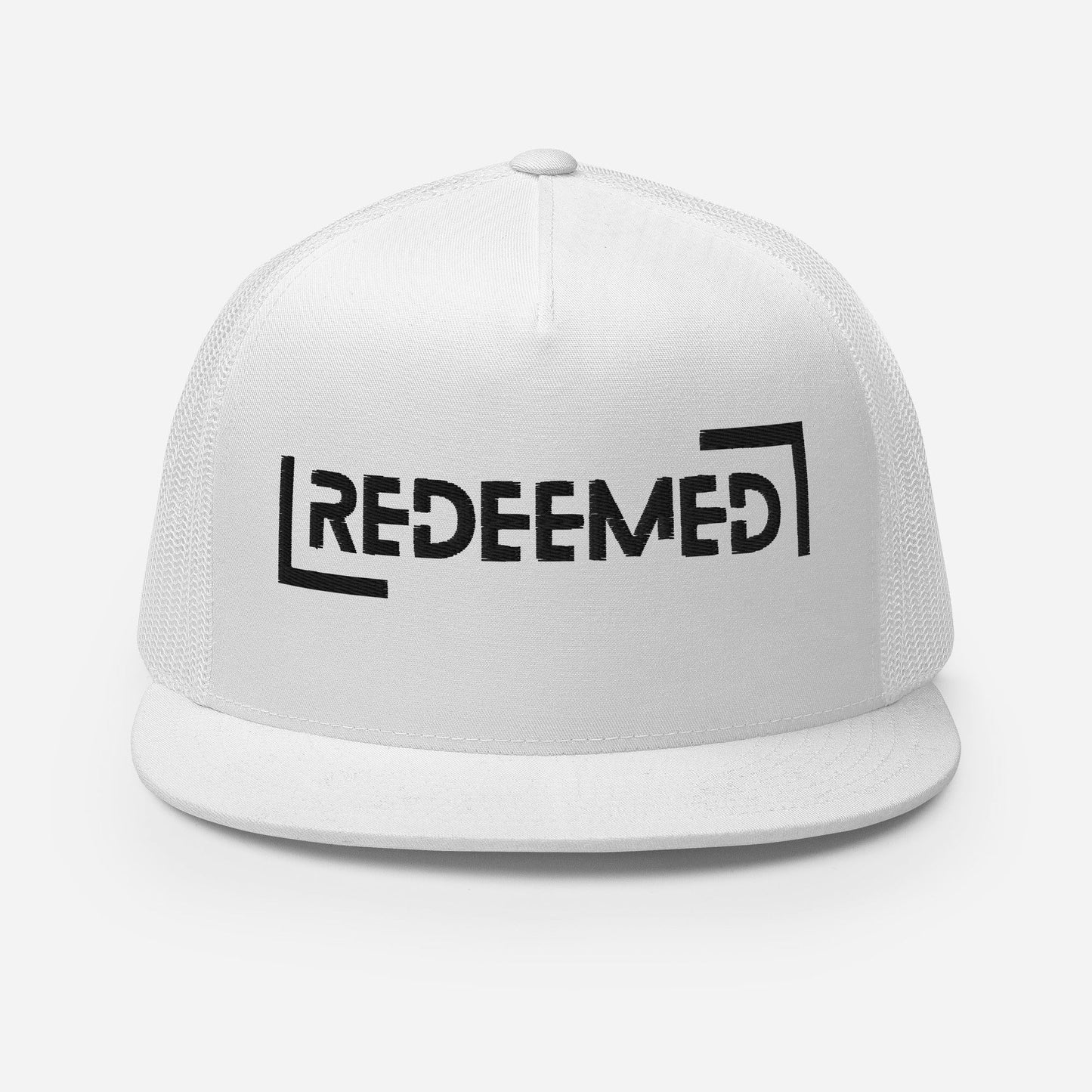 "Redeemed" Christian Hat, Bible Verse Hat, Yupoong 6006 Trucker Cap - Wellness Shine