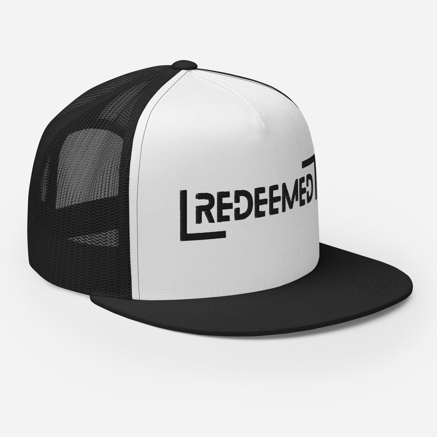 "Redeemed" Christian Hat, Bible Verse Hat, Yupoong 6006 Trucker Cap - Wellness Shine