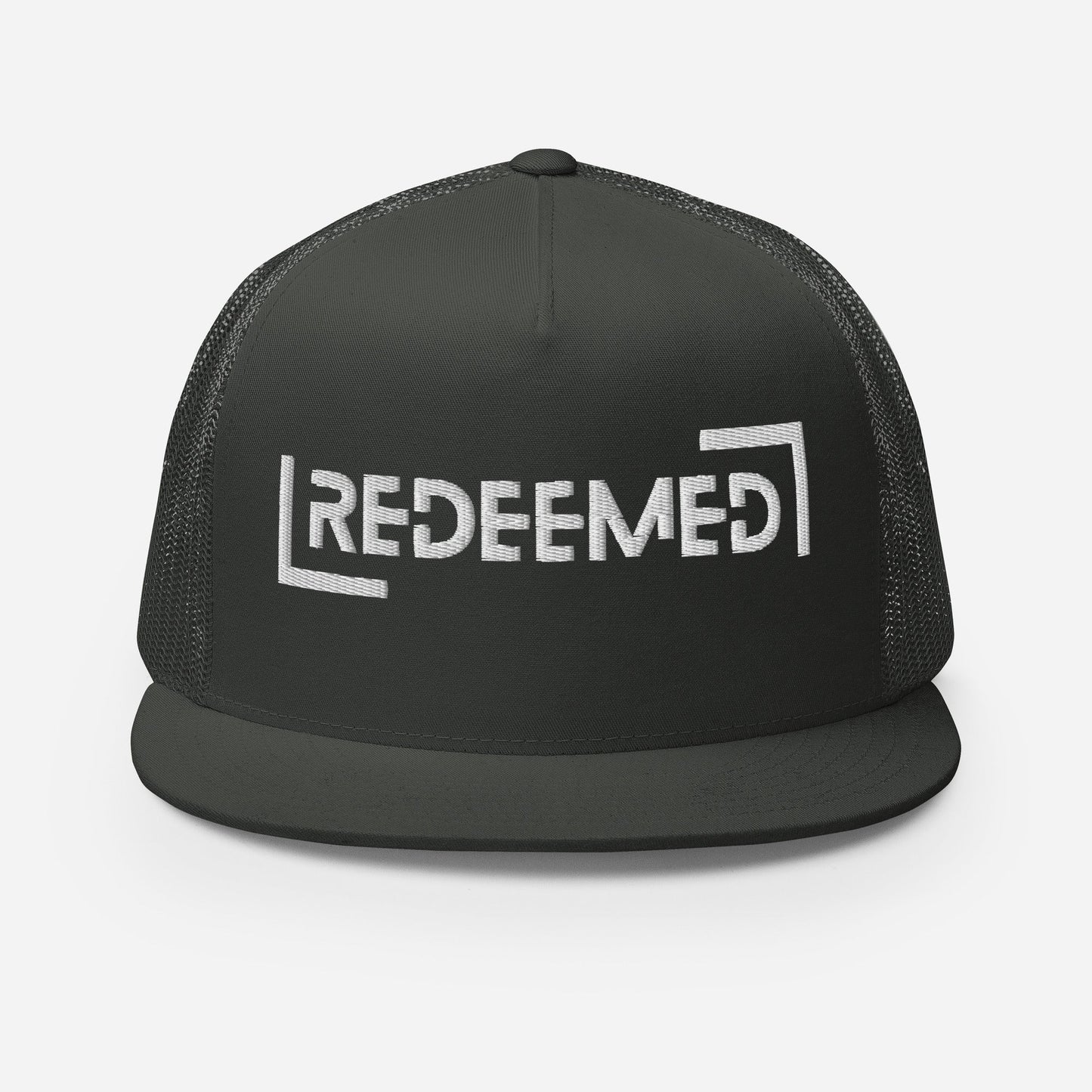 "Redeemed" Christian Hat, Bible Verse Hat, Yupoong 6006 Trucker Cap - Wellness Shine