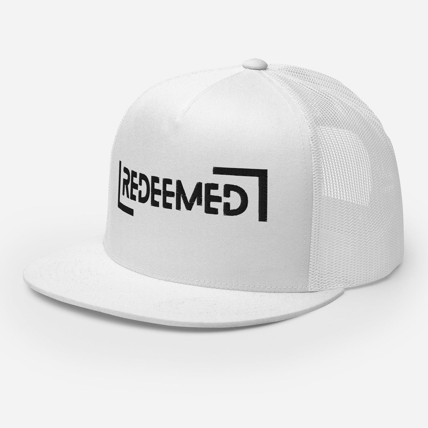 "Redeemed" Christian Hat, Bible Verse Hat, Yupoong 6006 Trucker Cap - Wellness Shine
