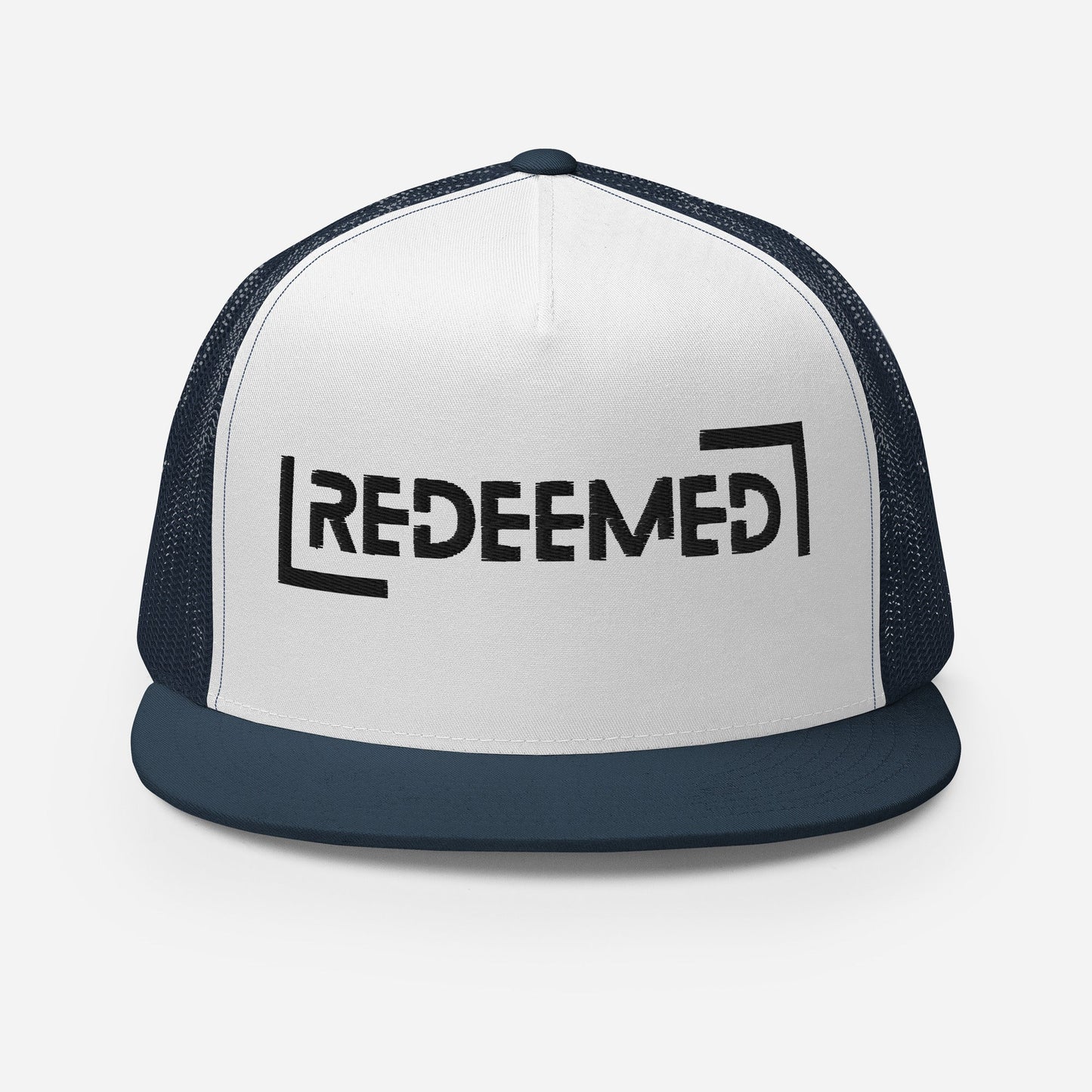 "Redeemed" Christian Hat, Bible Verse Hat, Yupoong 6006 Trucker Cap - Wellness Shine