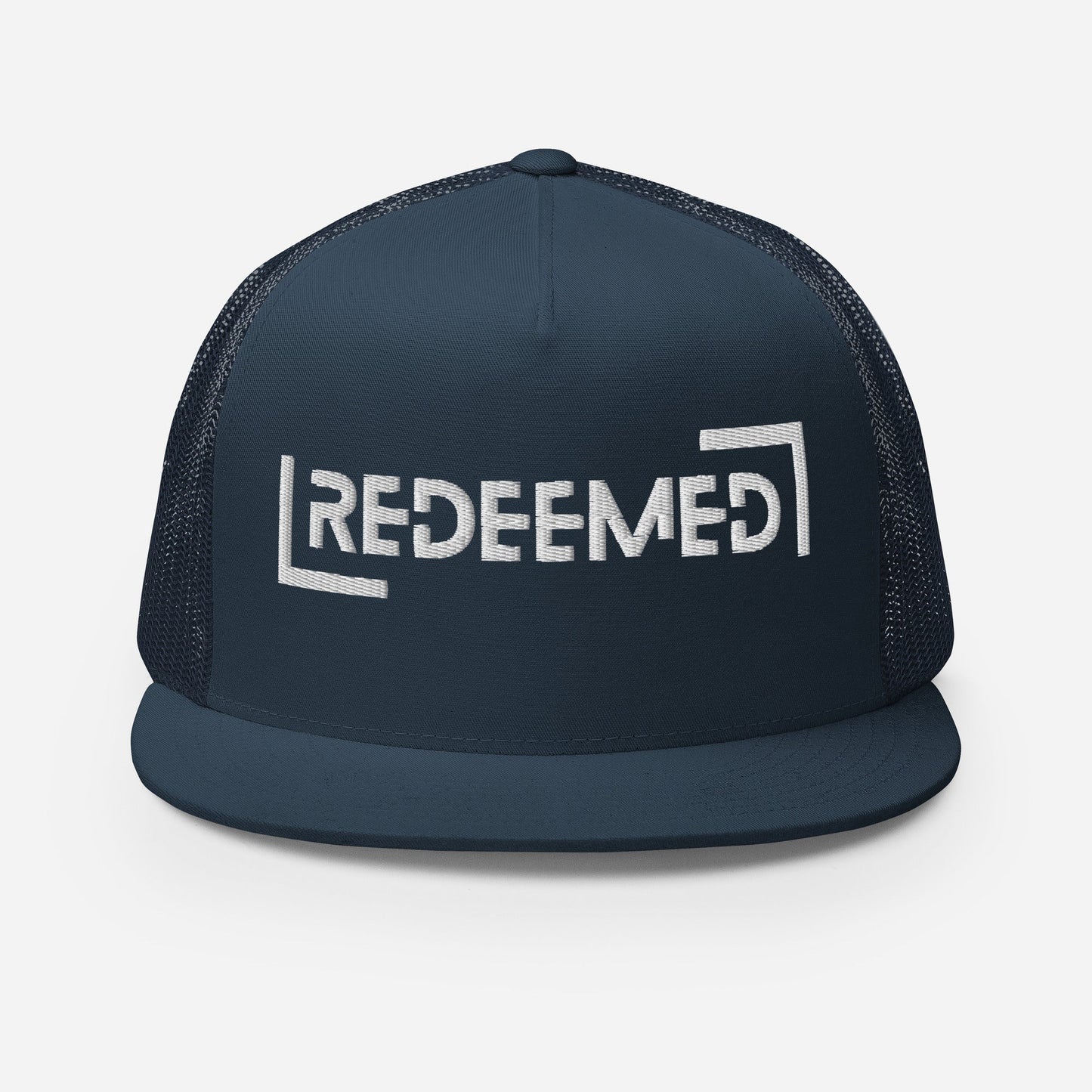"Redeemed" Christian Hat, Bible Verse Hat, Yupoong 6006 Trucker Cap - Wellness Shine