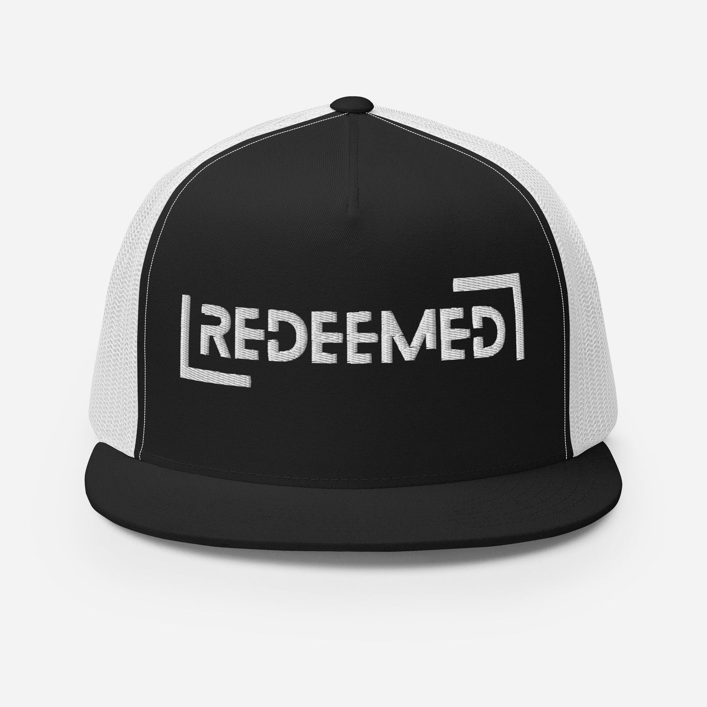 "Redeemed" Christian Hat, Bible Verse Hat, Yupoong 6006 Trucker Cap - Wellness Shine