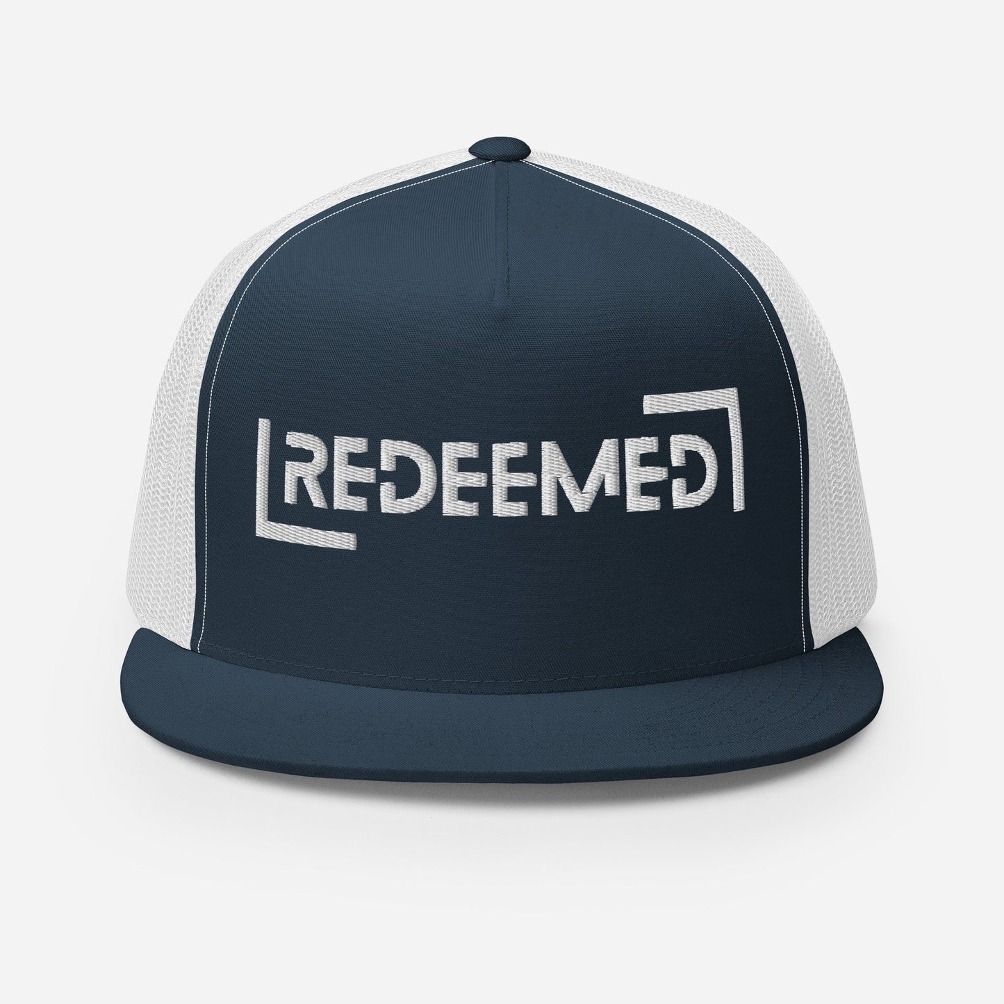 "Redeemed" Christian Hat, Bible Verse Hat, Yupoong 6006 Trucker Cap - Wellness Shine